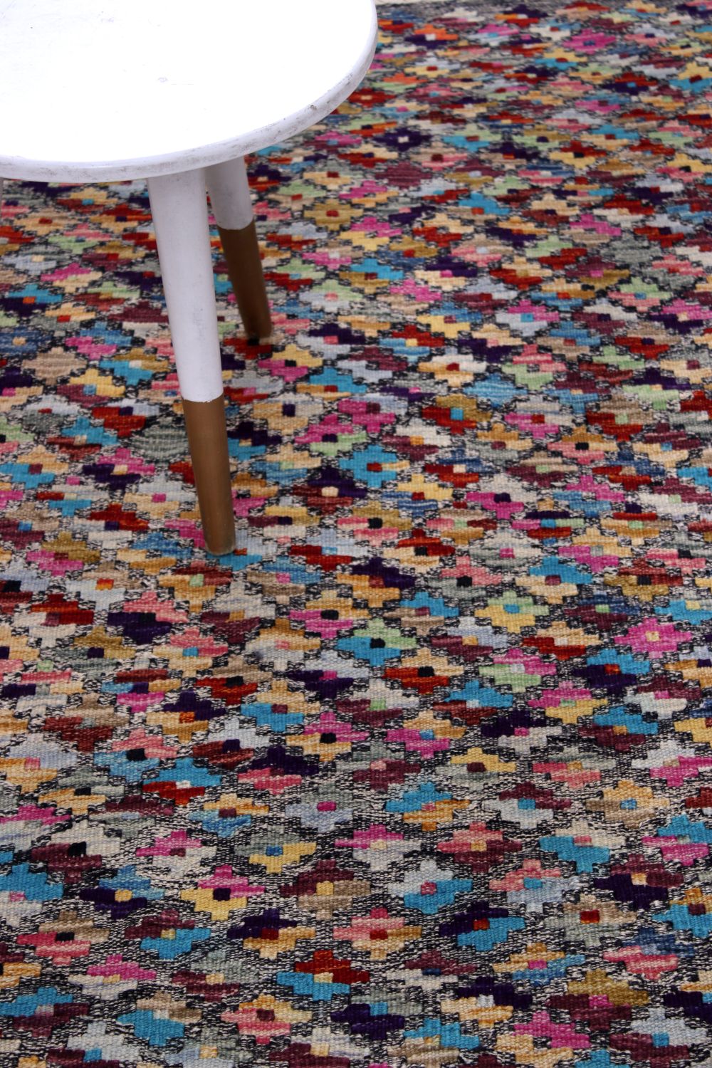 Kleurrijk Tapijt Laagpolig Handgeweven Wollen Vloerkleed - Omid Afghan Kelim 150x112