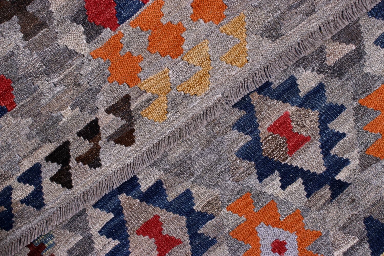 Kleurrijk Tapijt Laagpolig Handgeweven Wollen Vloerkleed - Omid Afghan Kelim 300x210