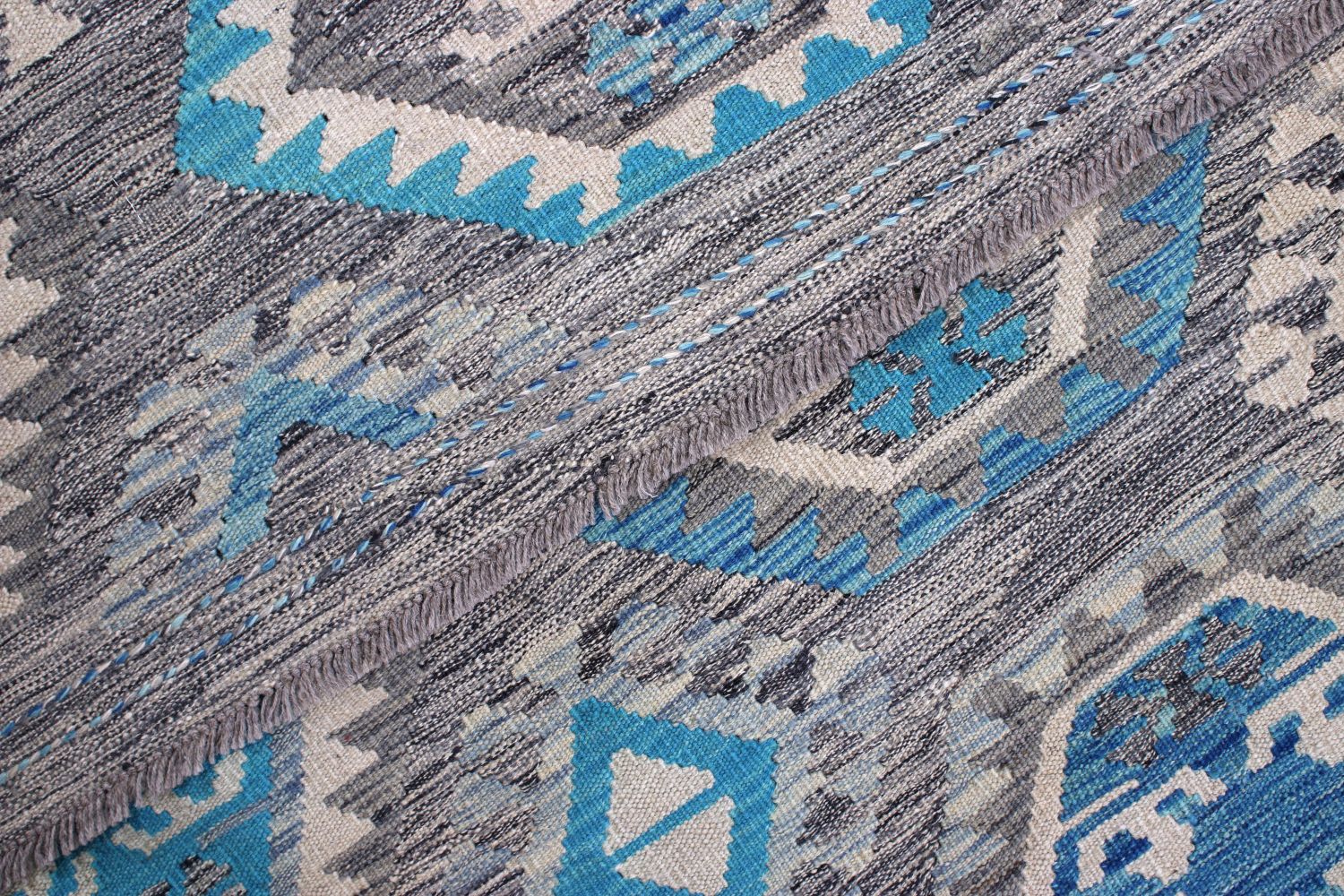 Kleurrijk Tapijt Laagpolig Handgeweven Wollen Vloerkleed - Omid Afghan Kelim 296x249