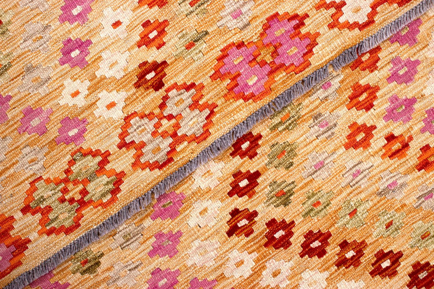 Kleurrijk Tapijt Laagpolig Handgeweven Wollen Vloerkleed - Omid Afghan Kelim 294x205