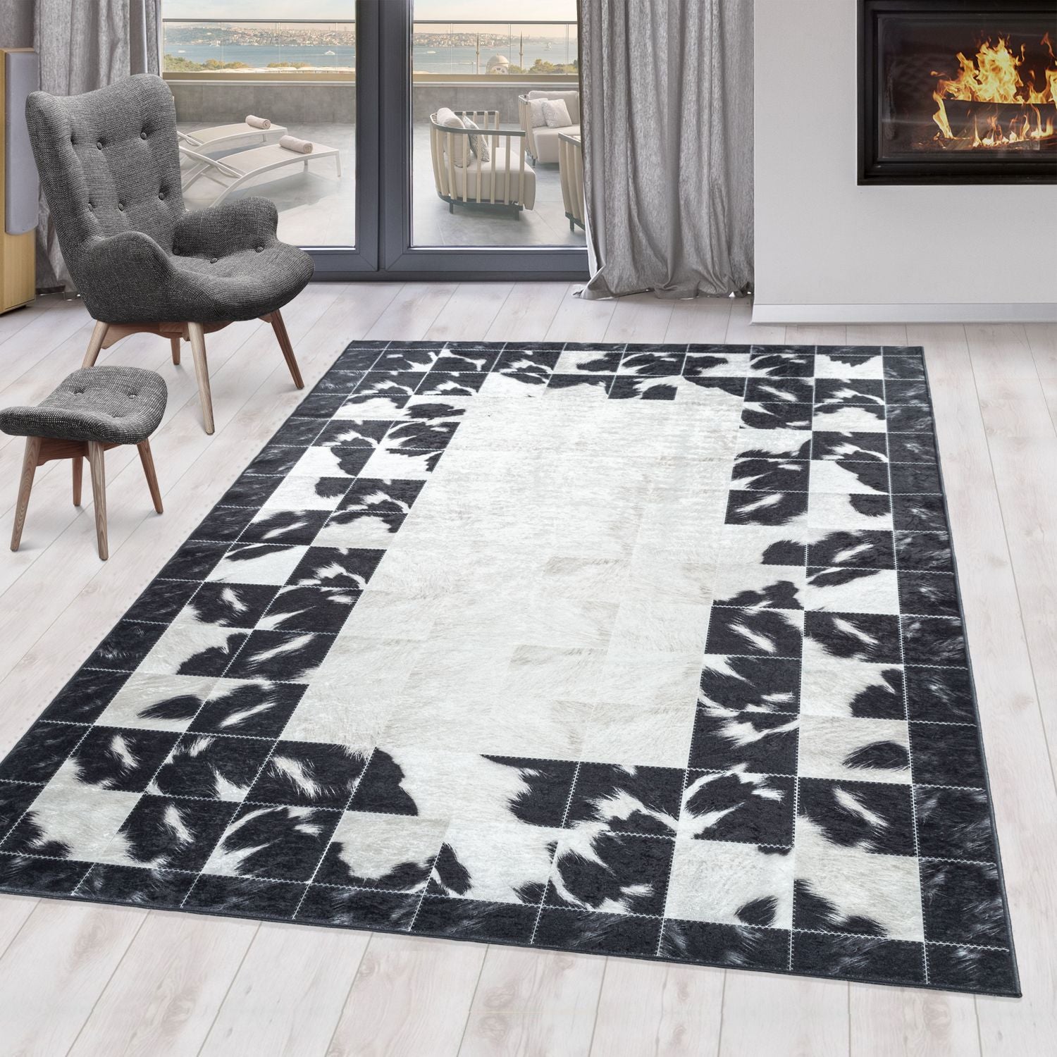 Zwart Tapijt Laagpolig Vloerkleed Omid ChromaticBlend Rugs