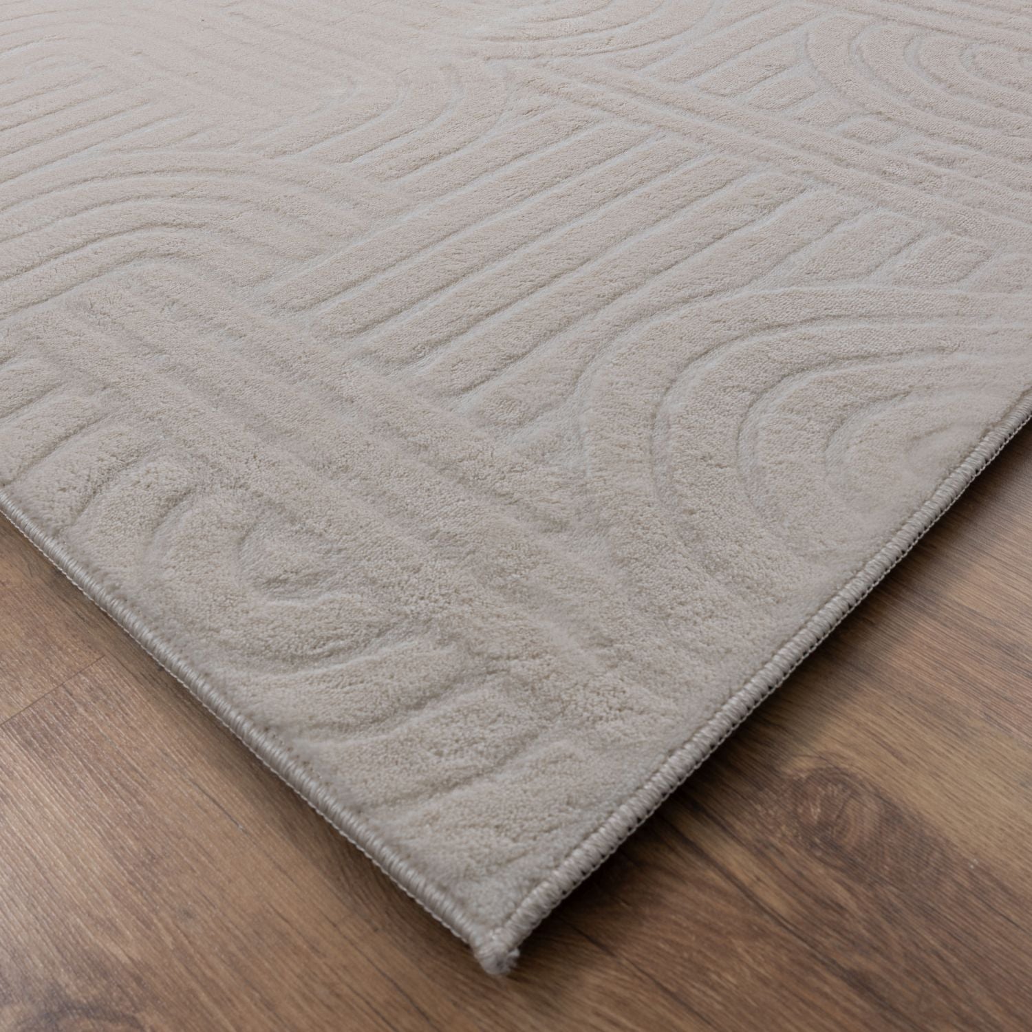 Crème Tapijt Wasbaar Laagpolig Vloerkleed met Anti Slip Omid Japandi Stijl Wasbaar op 30° - Omid Carpets