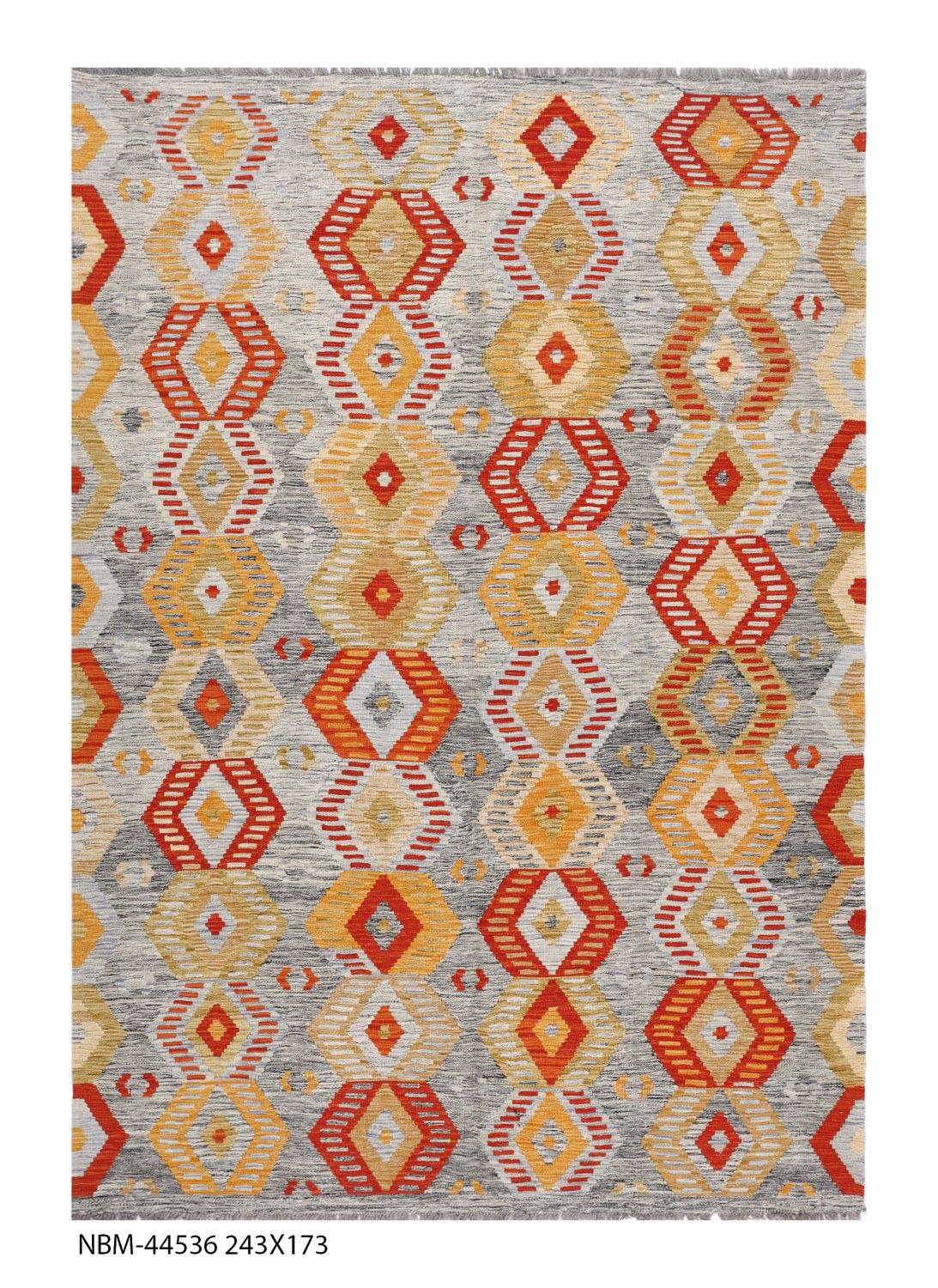 Kleurrijk Tapijt Laagpolig Handgeweven Wollen Vloerkleed - Omid Afghan Kelim 243x173
