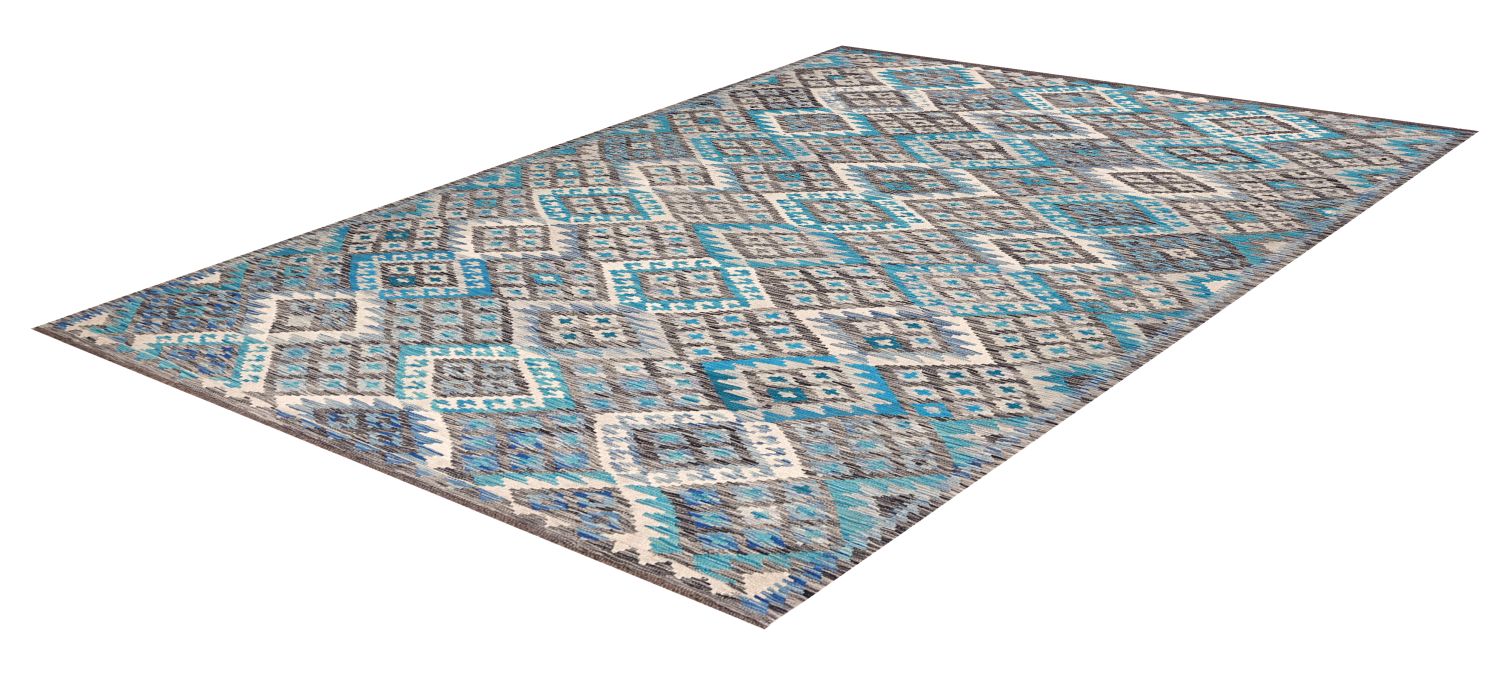 Kleurrijk Tapijt Laagpolig Handgeweven Wollen Vloerkleed - Omid Afghan Kelim 289x206