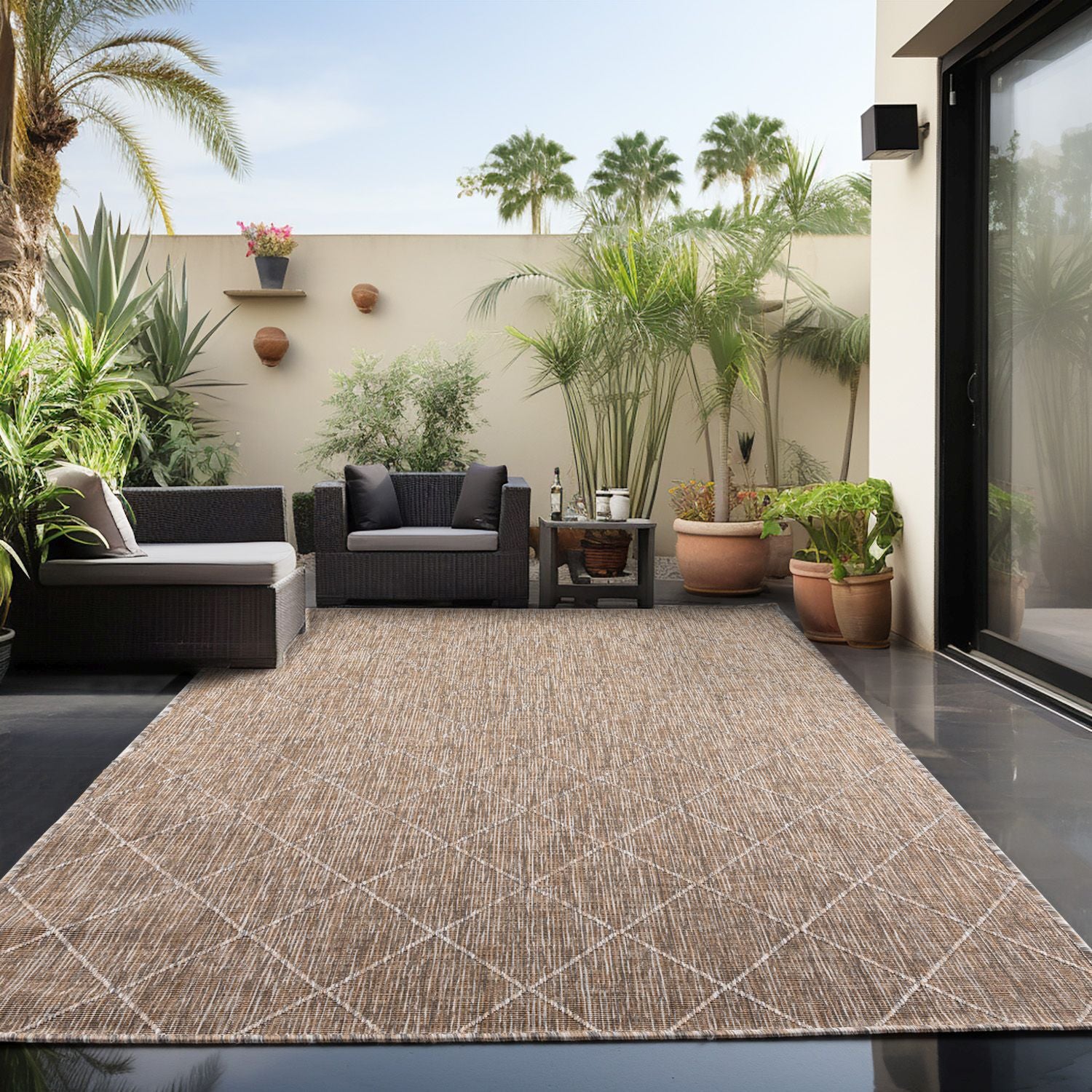 Beige Tapijt Laagpolig Vloerkleed Omid All-Season Solids