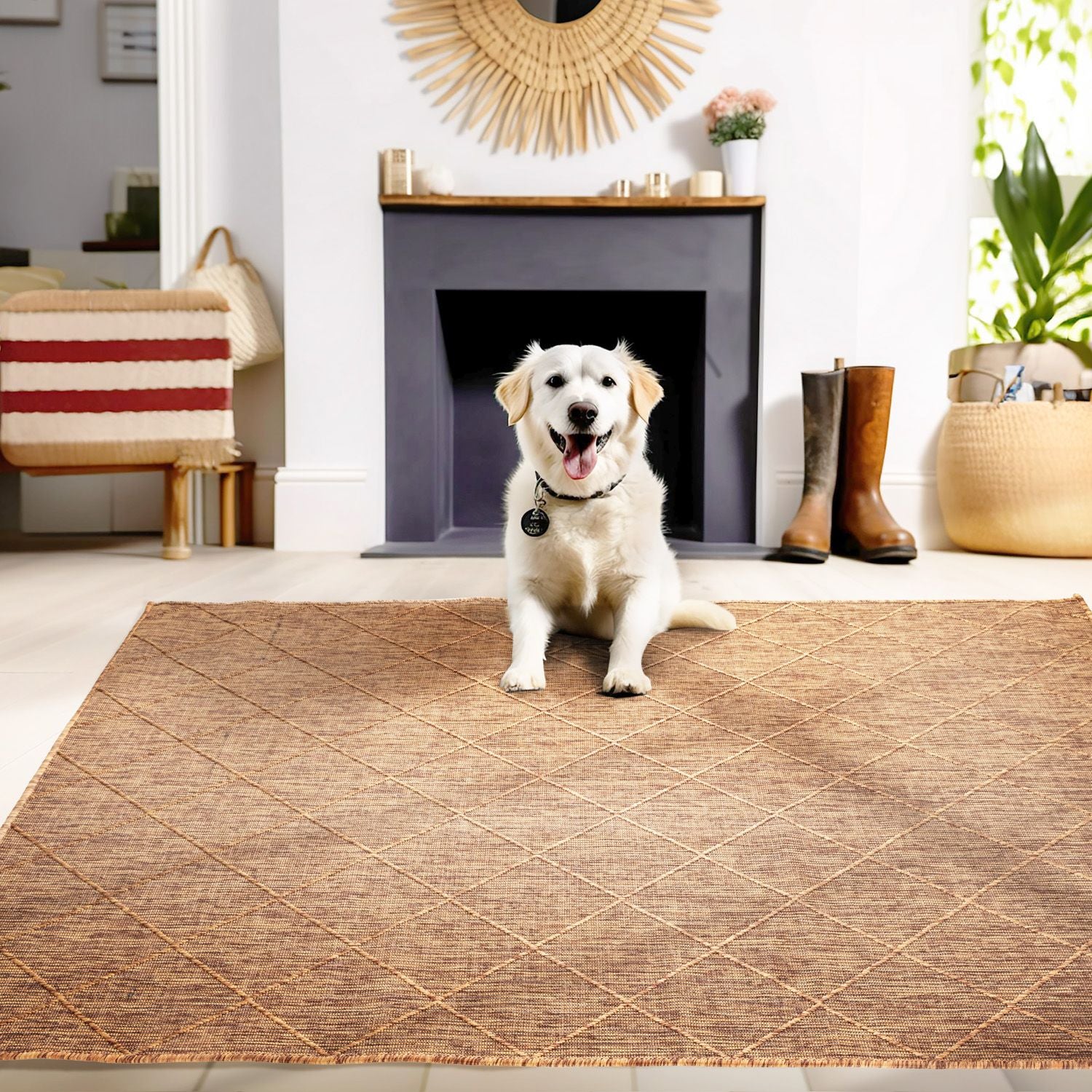 Bruin Tapijt Laagpolig Vloerkleed Omid All-Season Solids