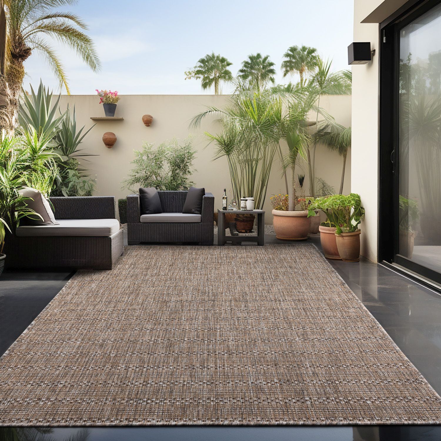 Beige Tapijt Laagpolig Vloerkleed Omid All-Season Solids
