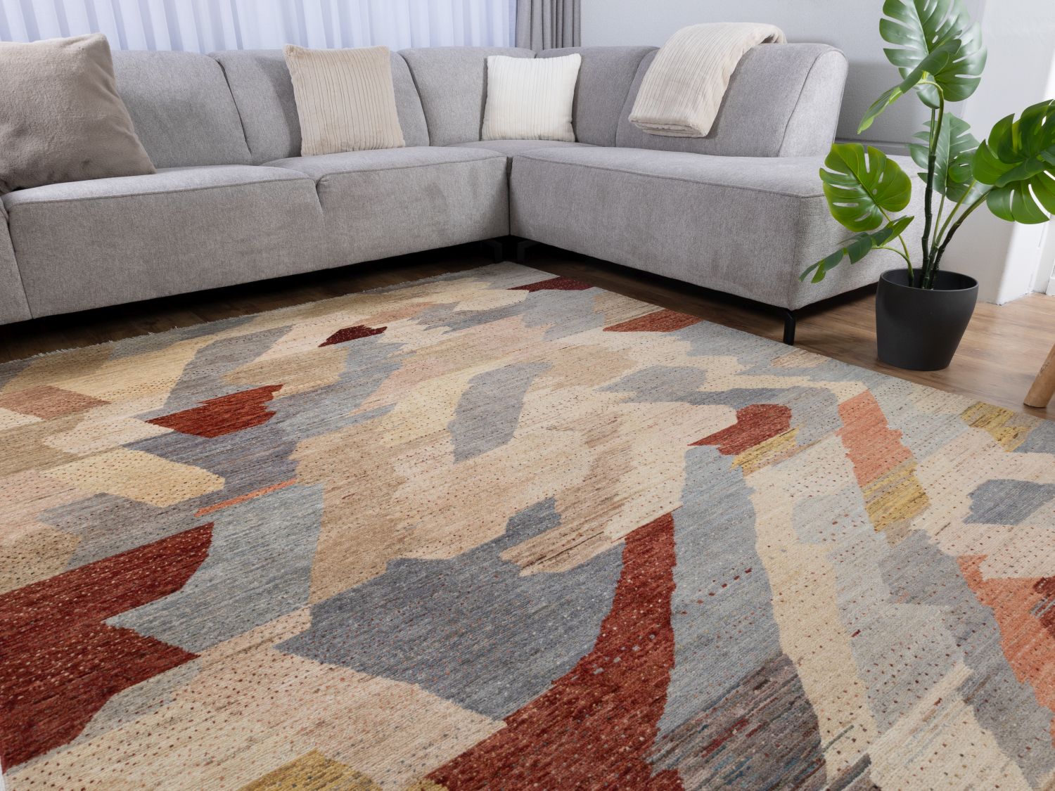 Afghaans Tapijt Laagpolig Handgeknoopt Wollen Vloerkleed - Omid Afghan Wool Luxury 297x194 - Omid Carpets