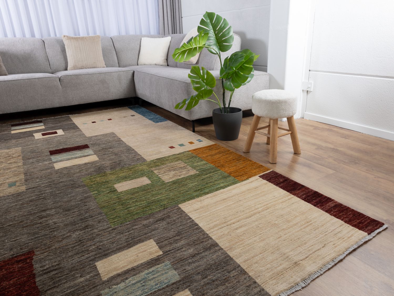 Afghaans Tapijt Laagpolig Handgeknoopt Wollen Vloerkleed - Omid Afghan Wool Luxury 297x194 - Omid Carpets