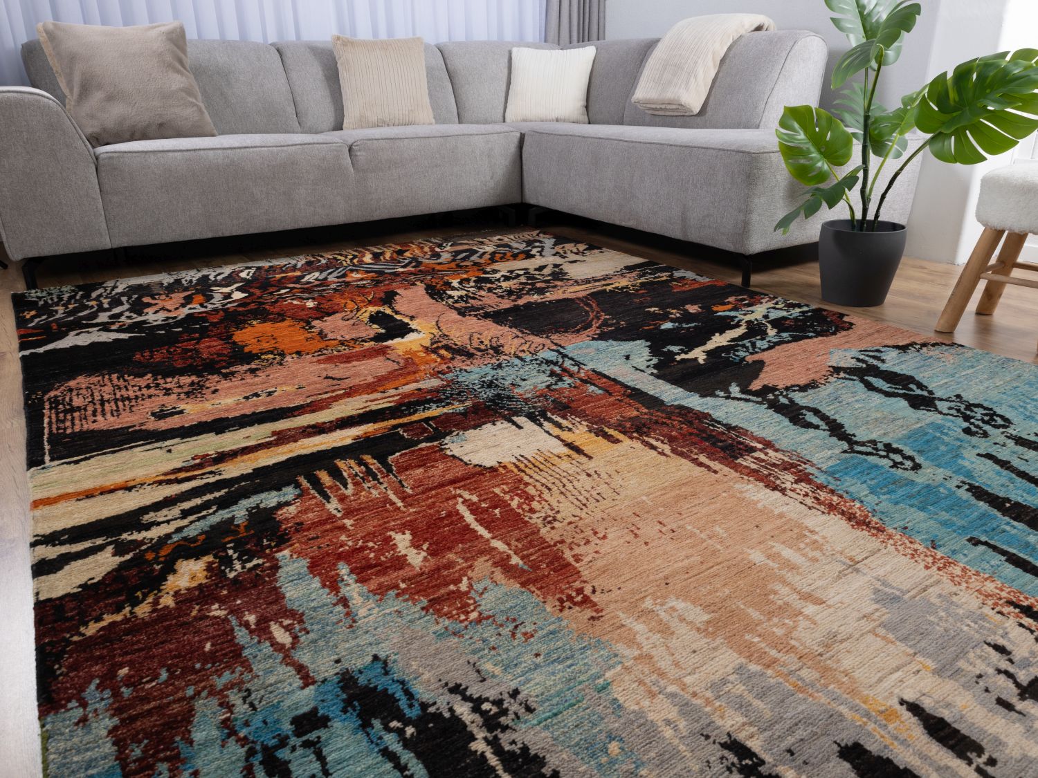 Afghaans Tapijt Laagpolig Handgeknoopt Wollen Vloerkleed - Omid Afghan Wool Luxury 297x194 - Omid Carpets