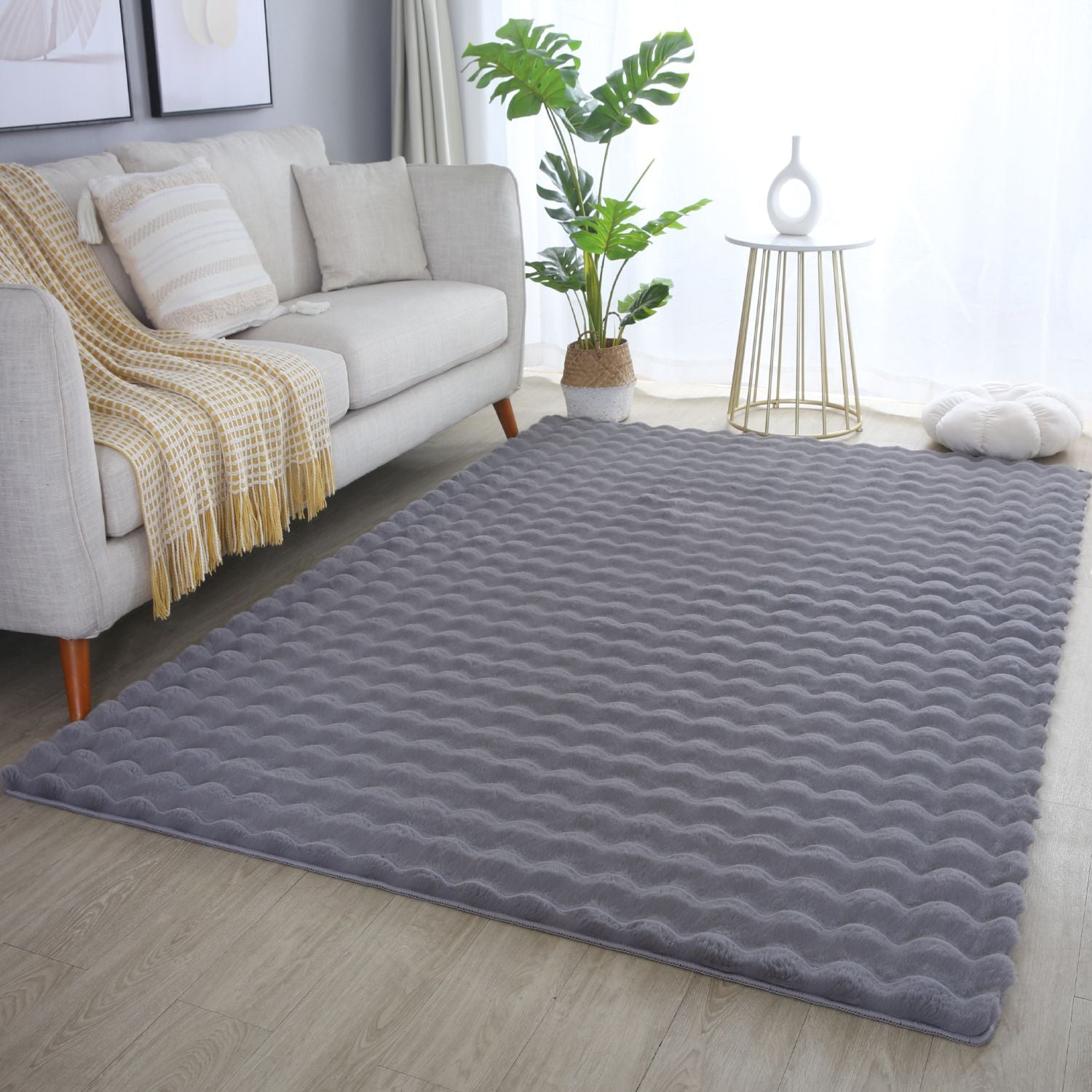 Grijs Tapijt Laagpolig Vloerkleed Omid Calming Canvas