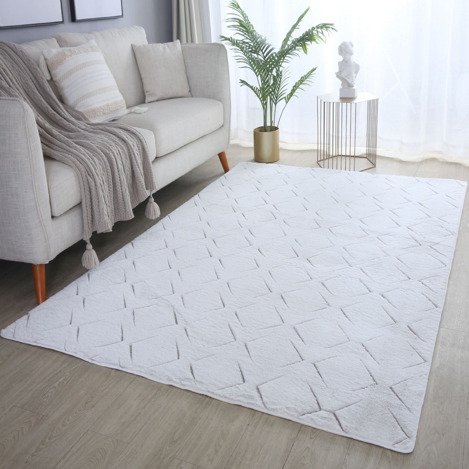 Beige Tapijt Laagpolig Vloerkleed Omid  Visionary Bliss