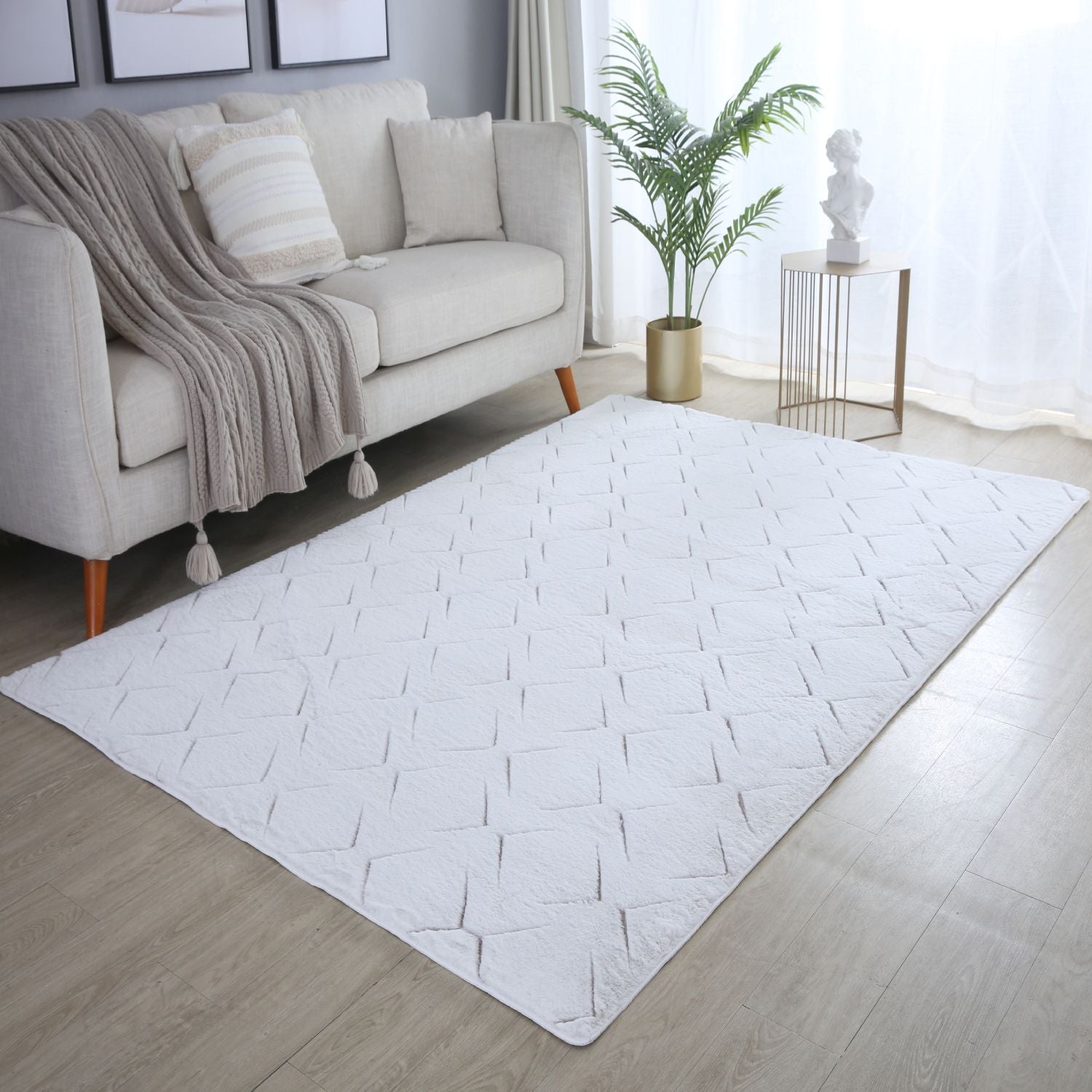 Beige Tapijt Laagpolig Vloerkleed Omid  Visionary Bliss