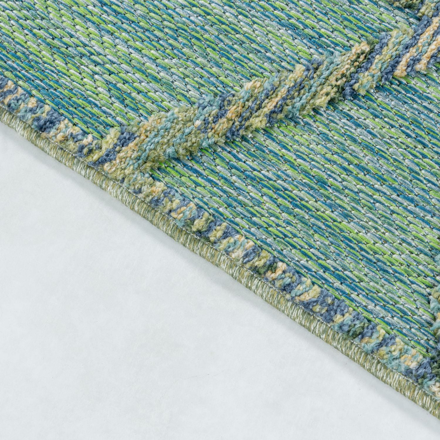 Groen Tapijt Laagpolig Vloerkleed Omid Pattern Paradise