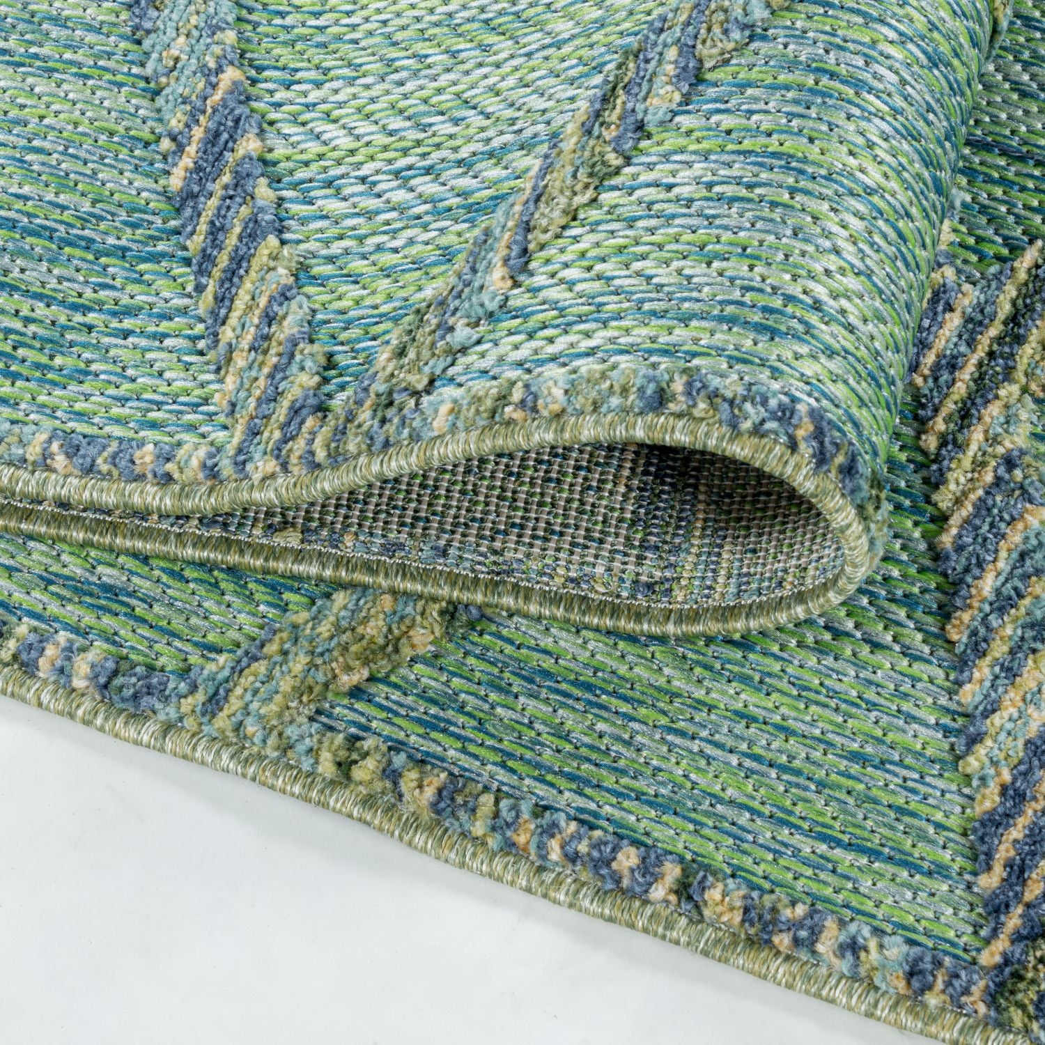 Groen Tapijt Laagpolig Vloerkleed Omid Pattern Paradise