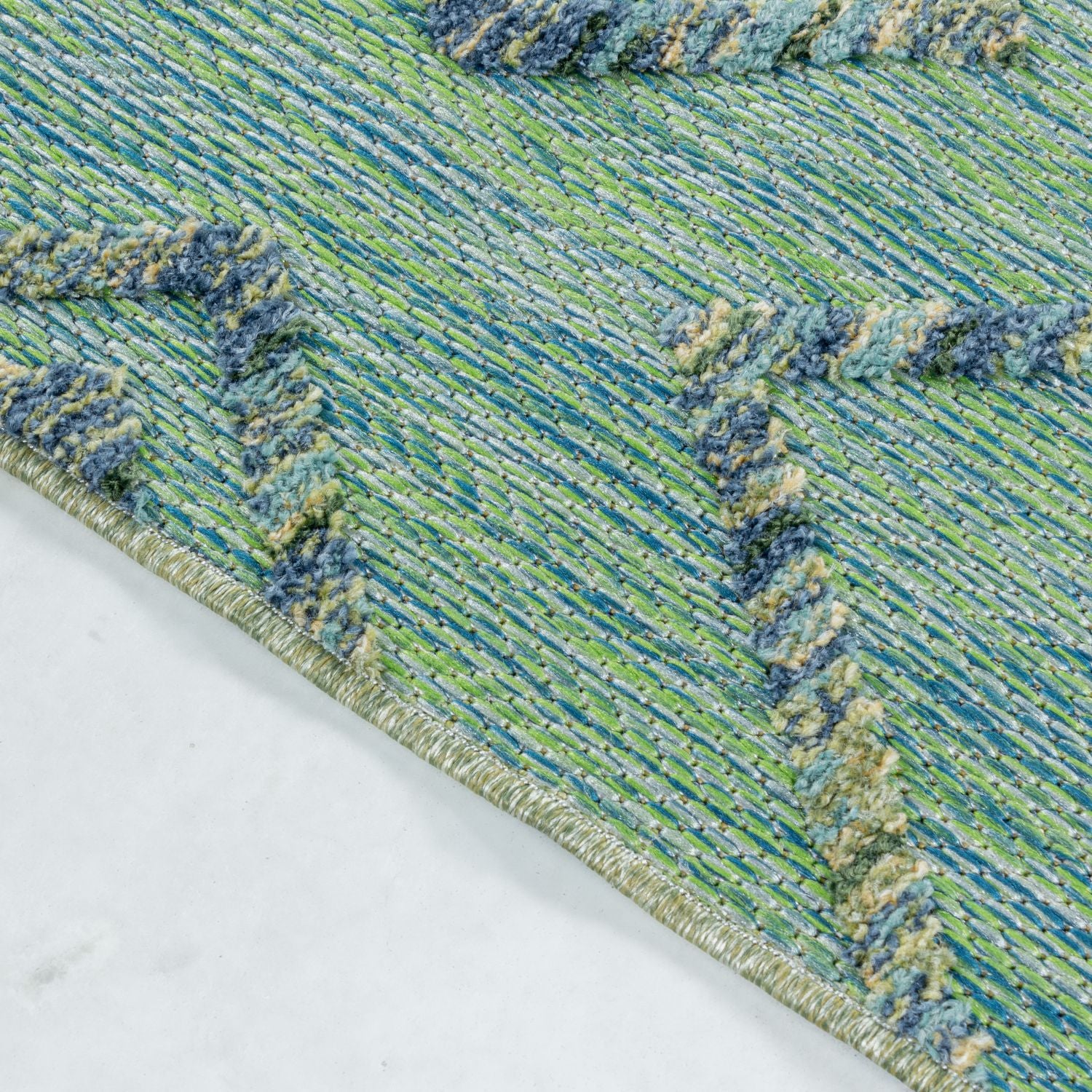 Groen Tapijt Laagpolig Vloerkleed Omid Pattern Paradise