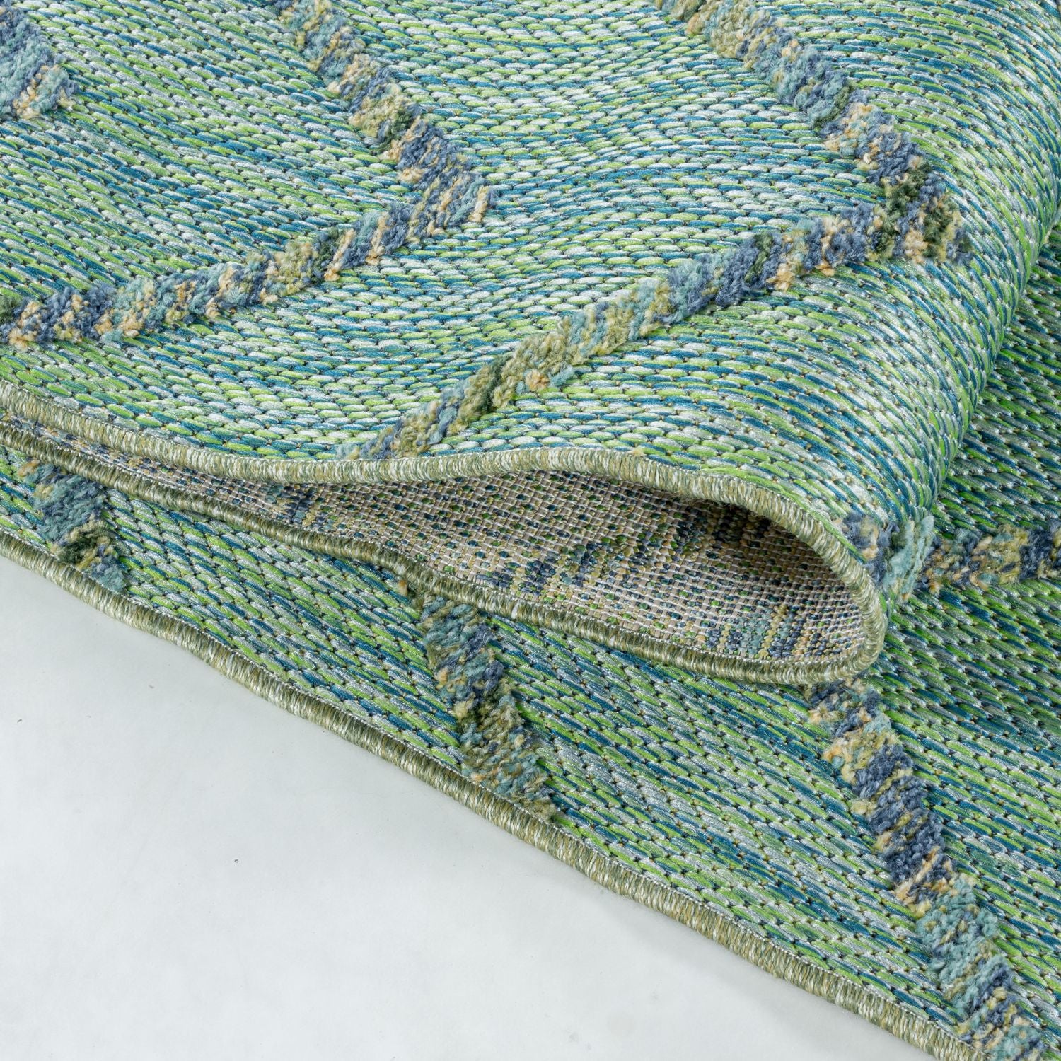 Groen Tapijt Laagpolig Vloerkleed Omid Pattern Paradise