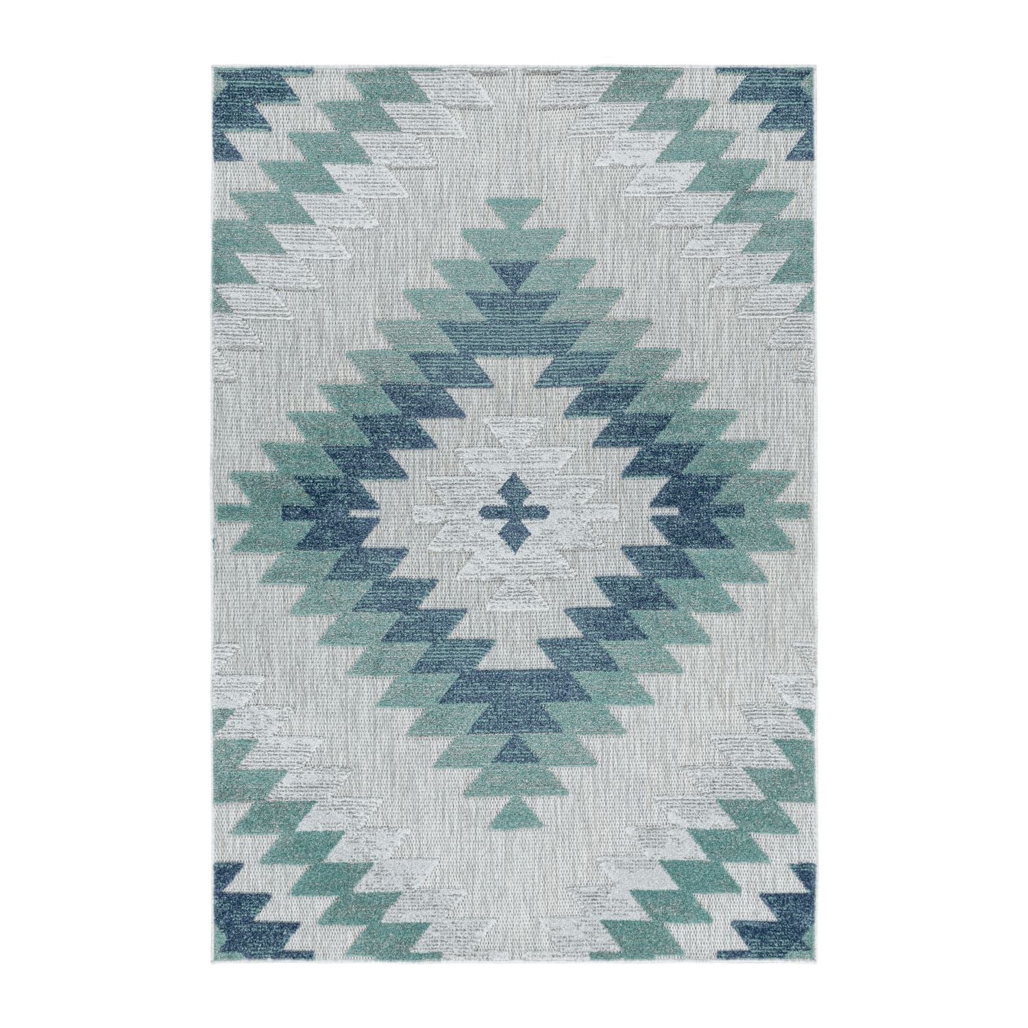 Blauw Tapijt Laagpolig Vloerkleed Omid Pattern Paradise