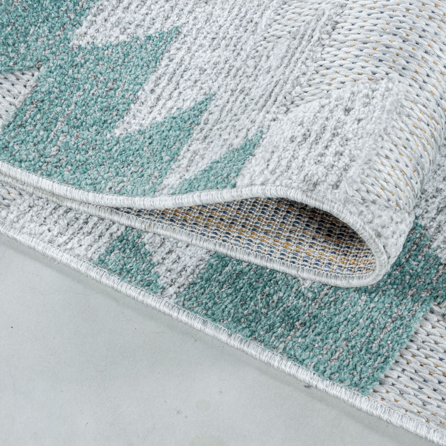 Blauw Tapijt Laagpolig Vloerkleed Omid Pattern Paradise