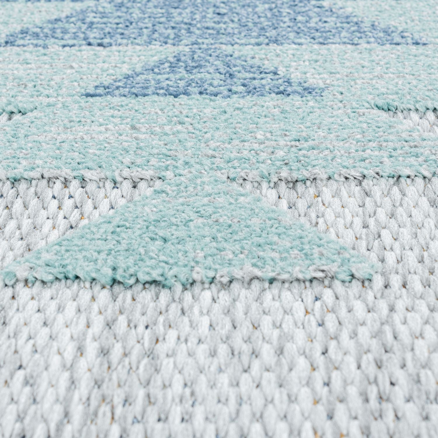 Blauw Tapijt Laagpolig Vloerkleed Omid Pattern Paradise