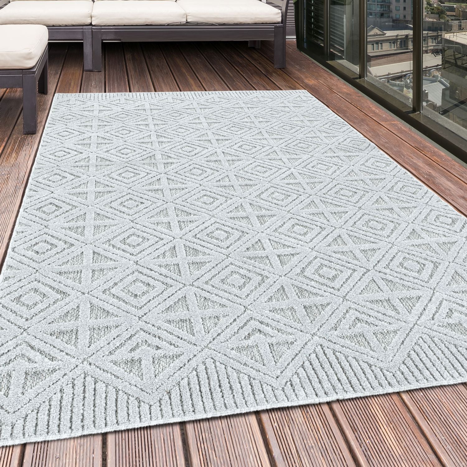 Grijs Tapijt Laagpolig Vloerkleed Omid Pattern Paradise