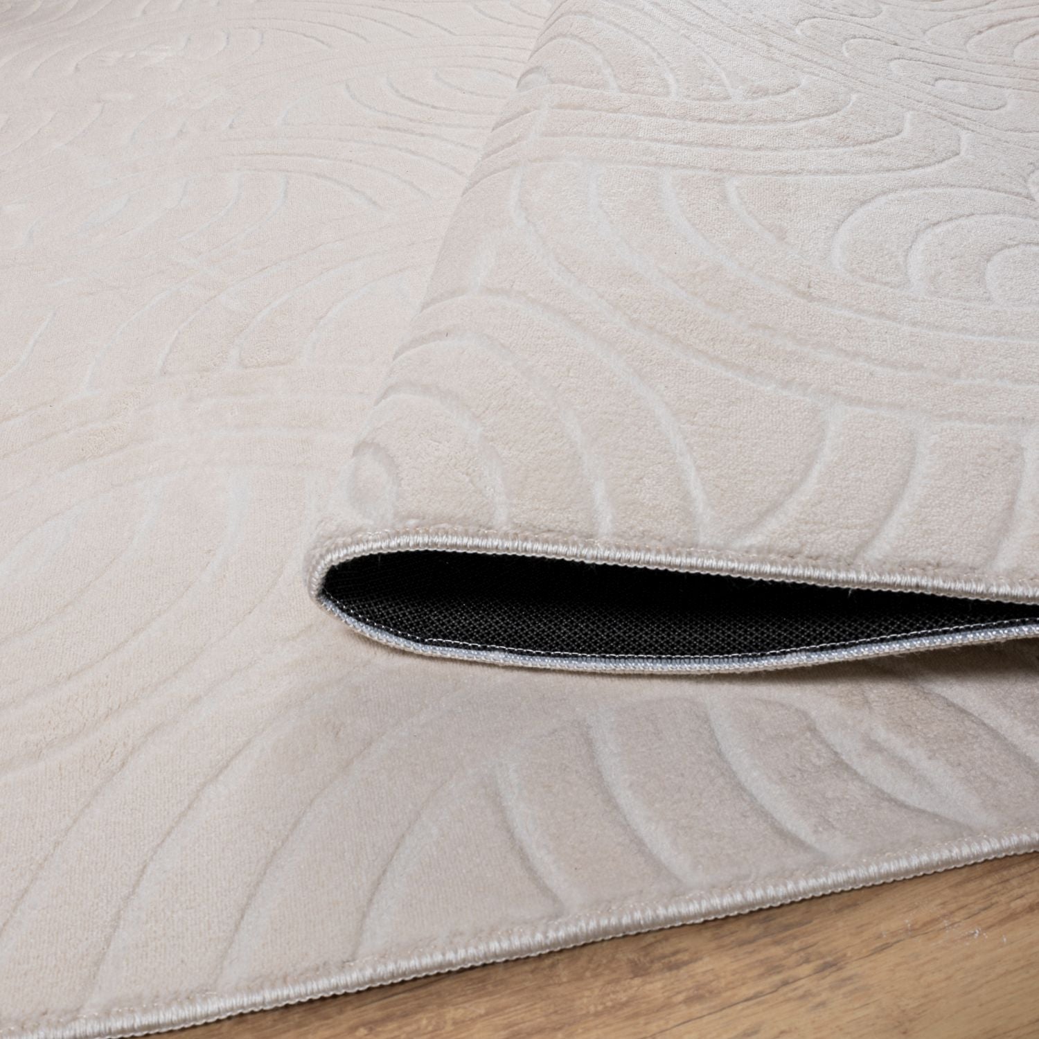 Crème Tapijt Wasbaar Laagpolig Vloerkleed met Anti Slip Omid Japandi Stijl Wasbaar op 30° - Omid Carpets