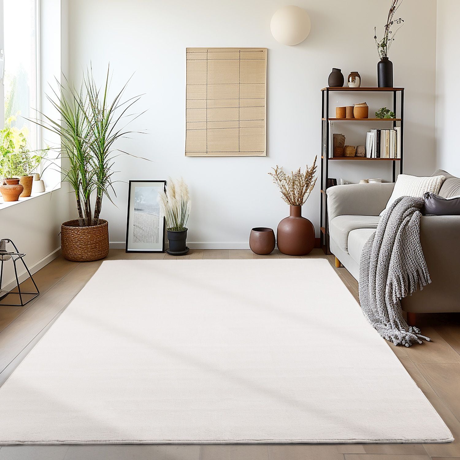 Crème Tapijt Laagpolig Vloerkleed Omid  Simple Serenity