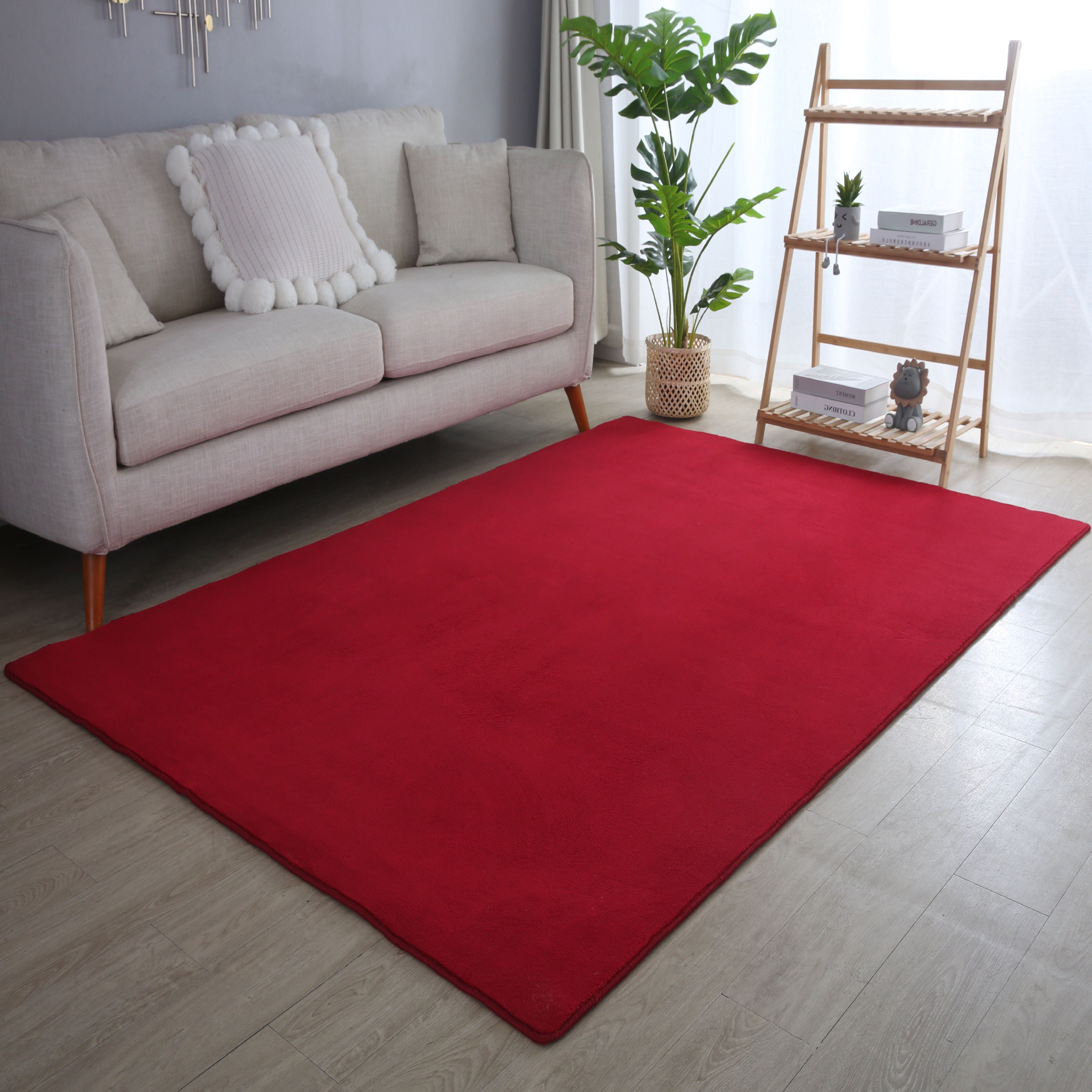 Rood Tapijt Laagpolig Vloerkleed Omid  Simple Serenity