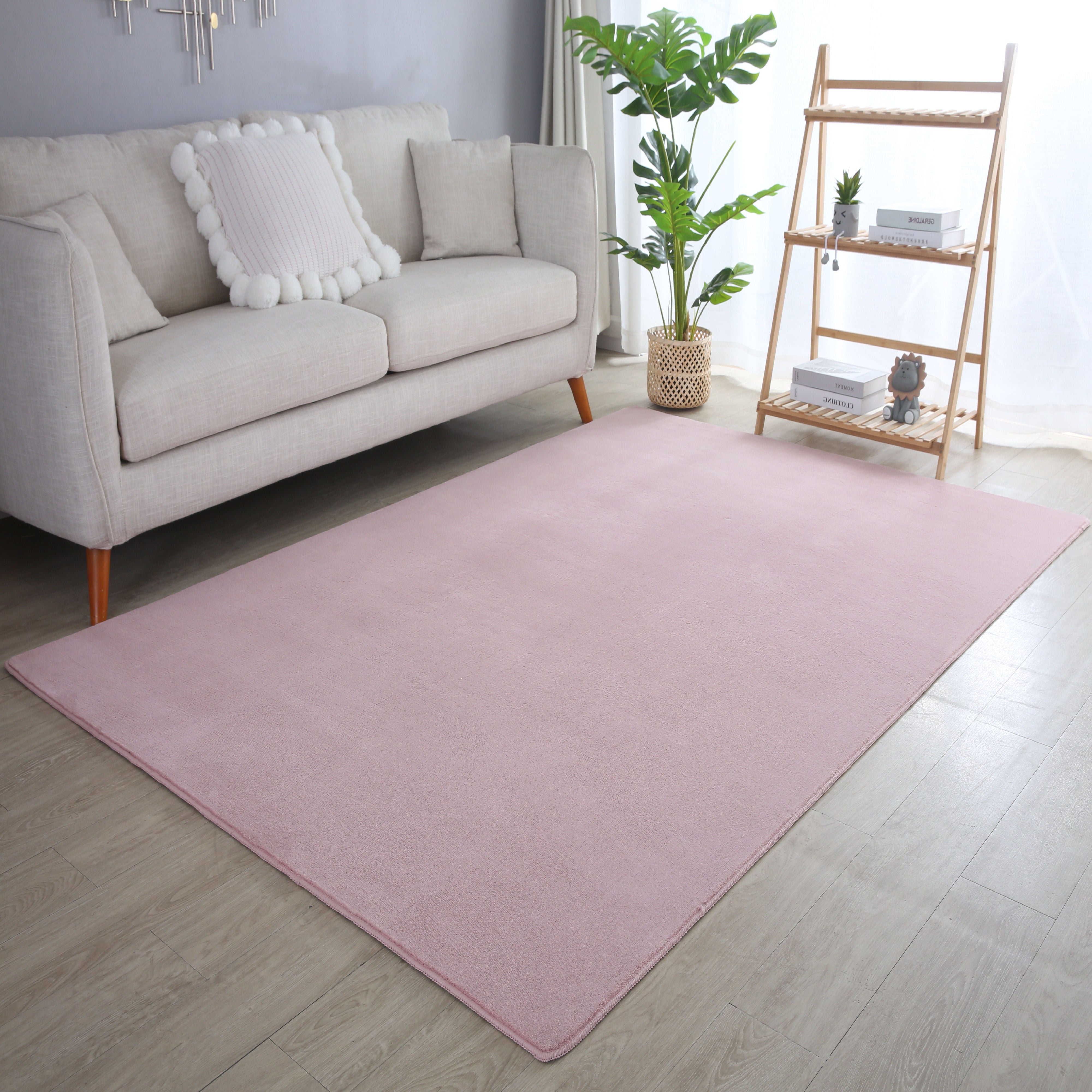 Roze Tapijt Laagpolig Vloerkleed Omid  Simple Serenity