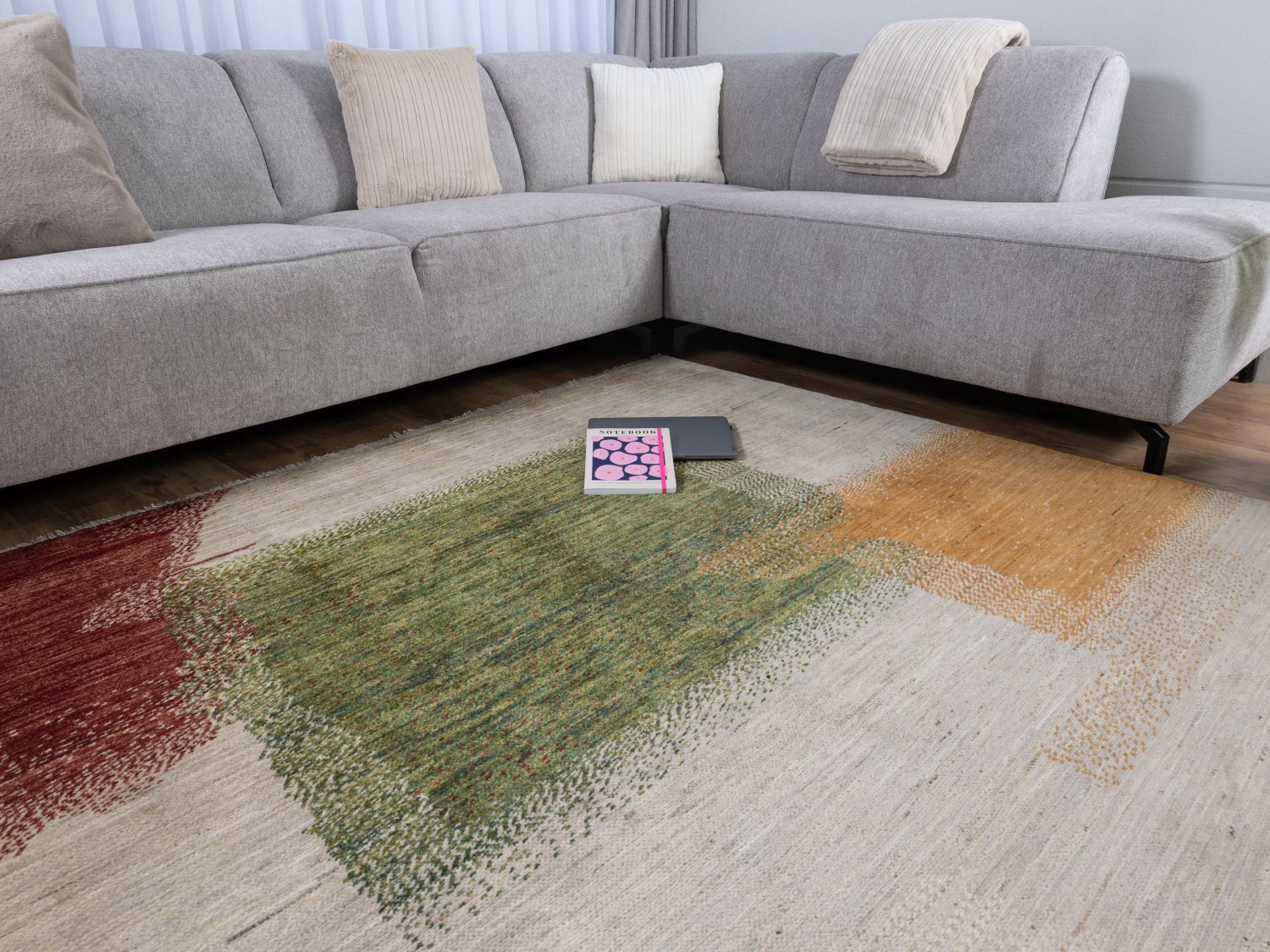 Afghaans Tapijt Laagpolig Handgeknoopt Wollen Vloerkleed - Omid Afghan Wool Luxury 297x194 - Omid Carpets