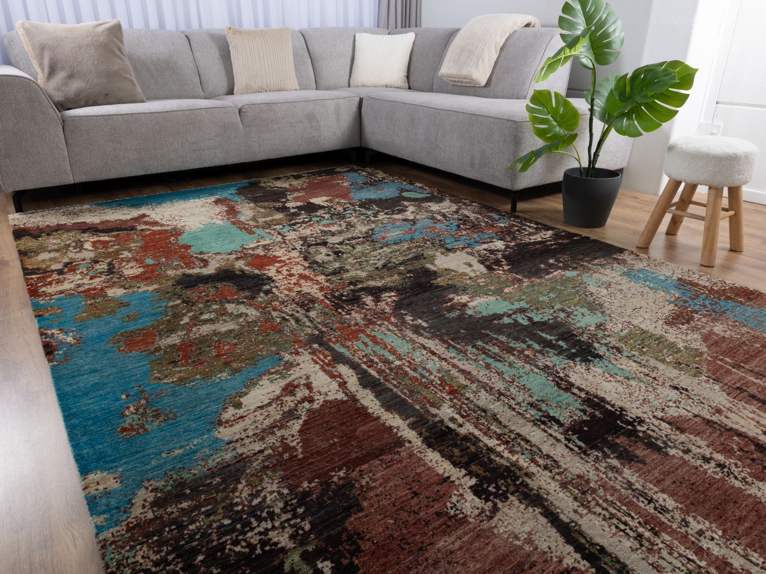 Afghaans Tapijt Laagpolig Handgeknoopt Wollen Vloerkleed - Omid Afghan Wool Luxury 297x194 - Omid Carpets