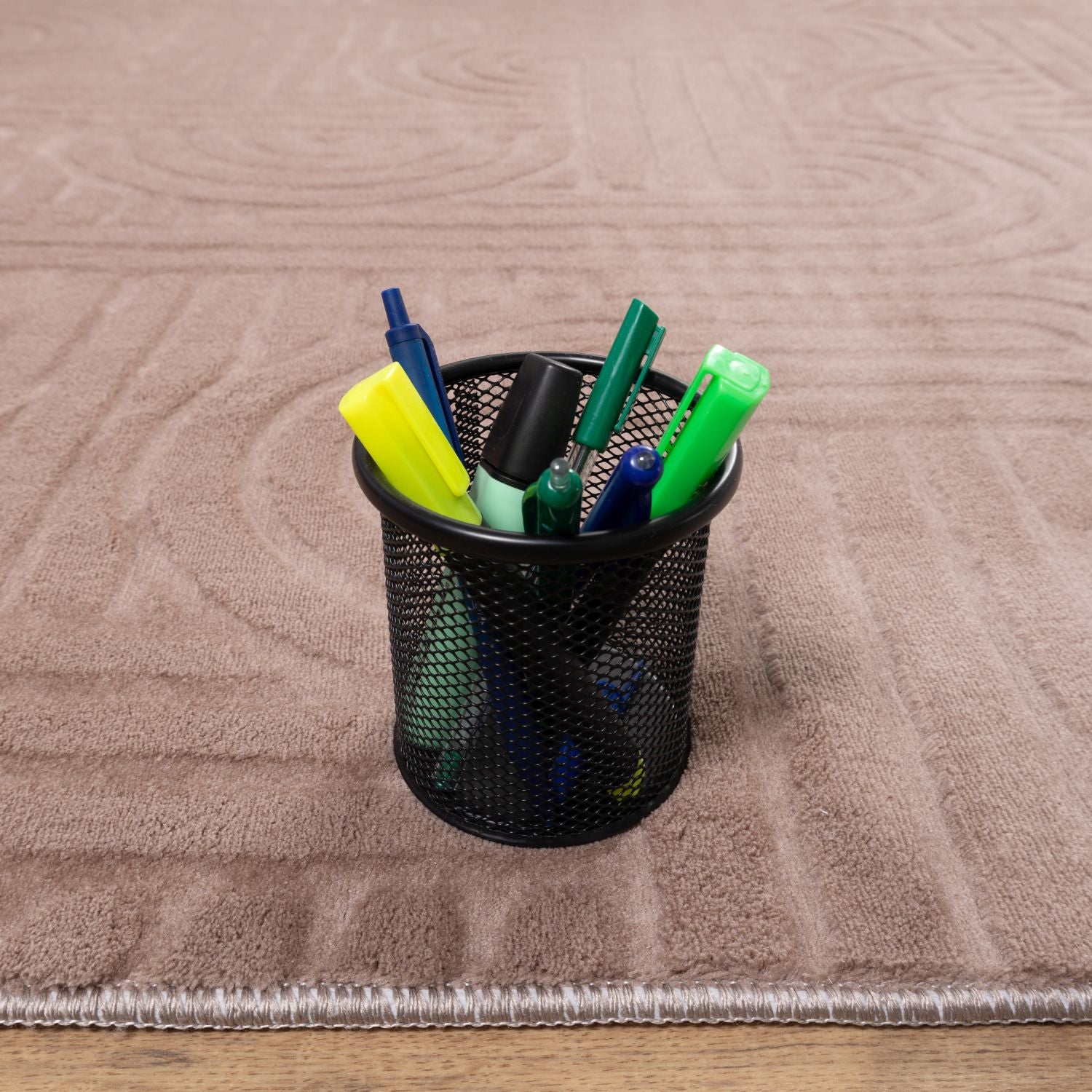 Taupe Tapijt Wasbaar Laagpolig Vloerkleed met Anti Slip Omid Japandi Stijl Wasbaar op 30° - Omid Carpets