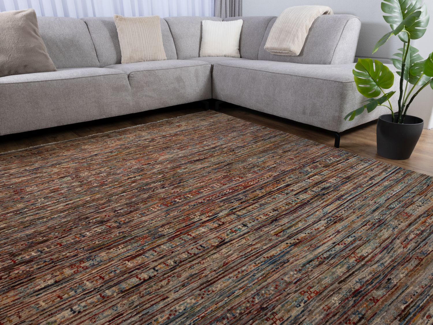 Afghaans Tapijt Laagpolig Handgeknoopt Wollen Vloerkleed - Omid Afghan Wool Luxury 297x194 - Omid Carpets