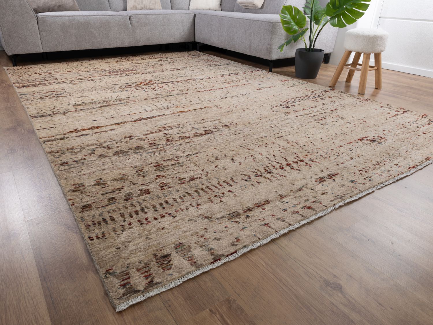 Afghaans Tapijt Laagpolig Handgeknoopt Wollen Vloerkleed - Omid Afghan Wool Luxury 297x194 - Omid Carpets