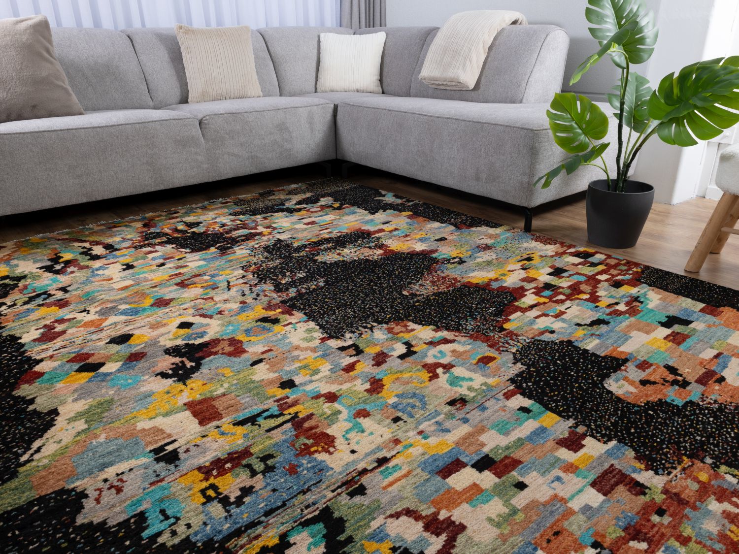 Afghaans Tapijt Laagpolig Handgeknoopt Wollen Vloerkleed - Omid Afghan Wool Luxury 297x194 - Omid Carpets