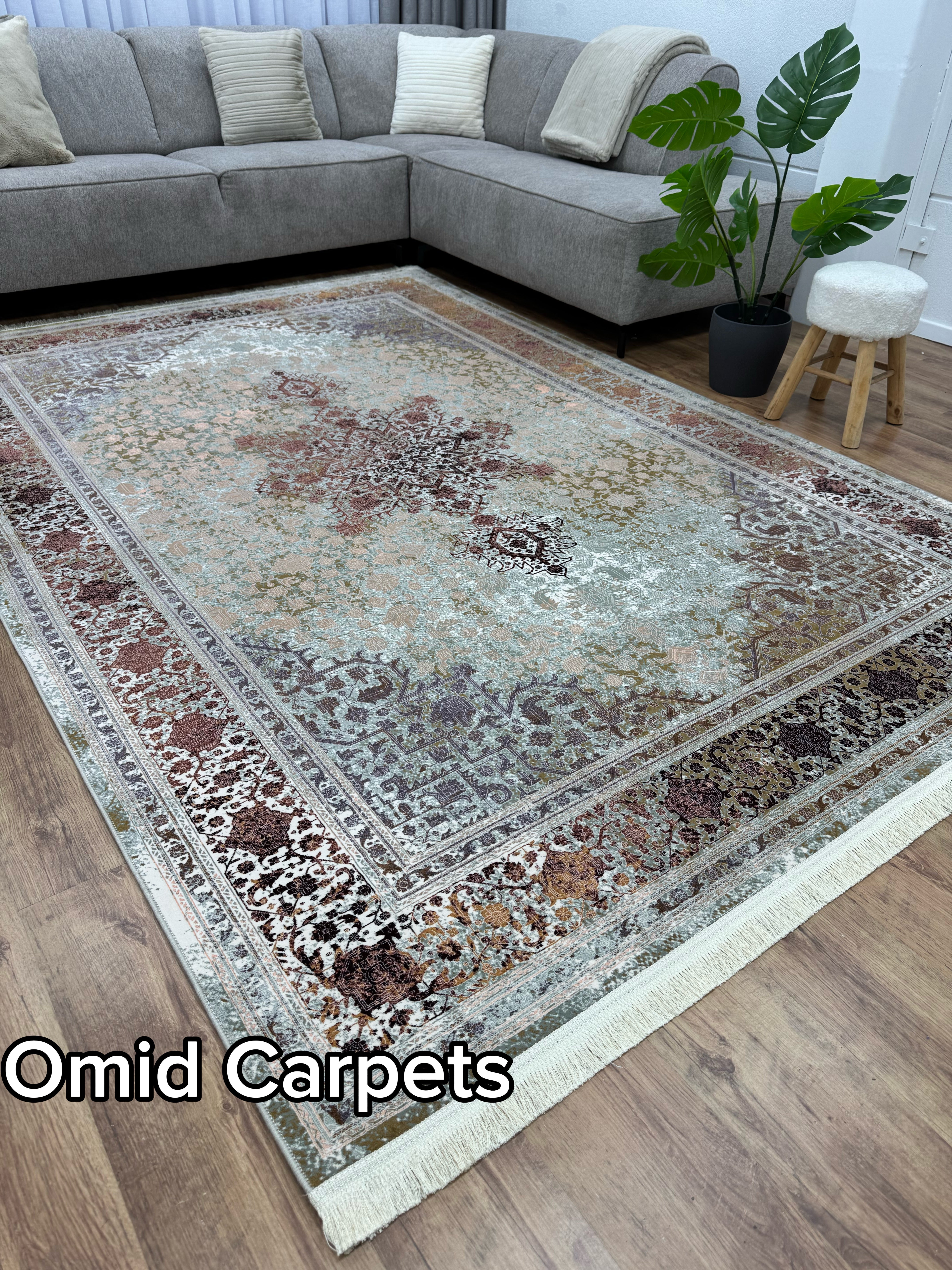 قالین 1200 شانه * Beige Tapijt Laagpolig Klassiek Vloerkleed - Omid Premium Classic Hand Look - 3 Miljoen punten/m² - Omid Carpets