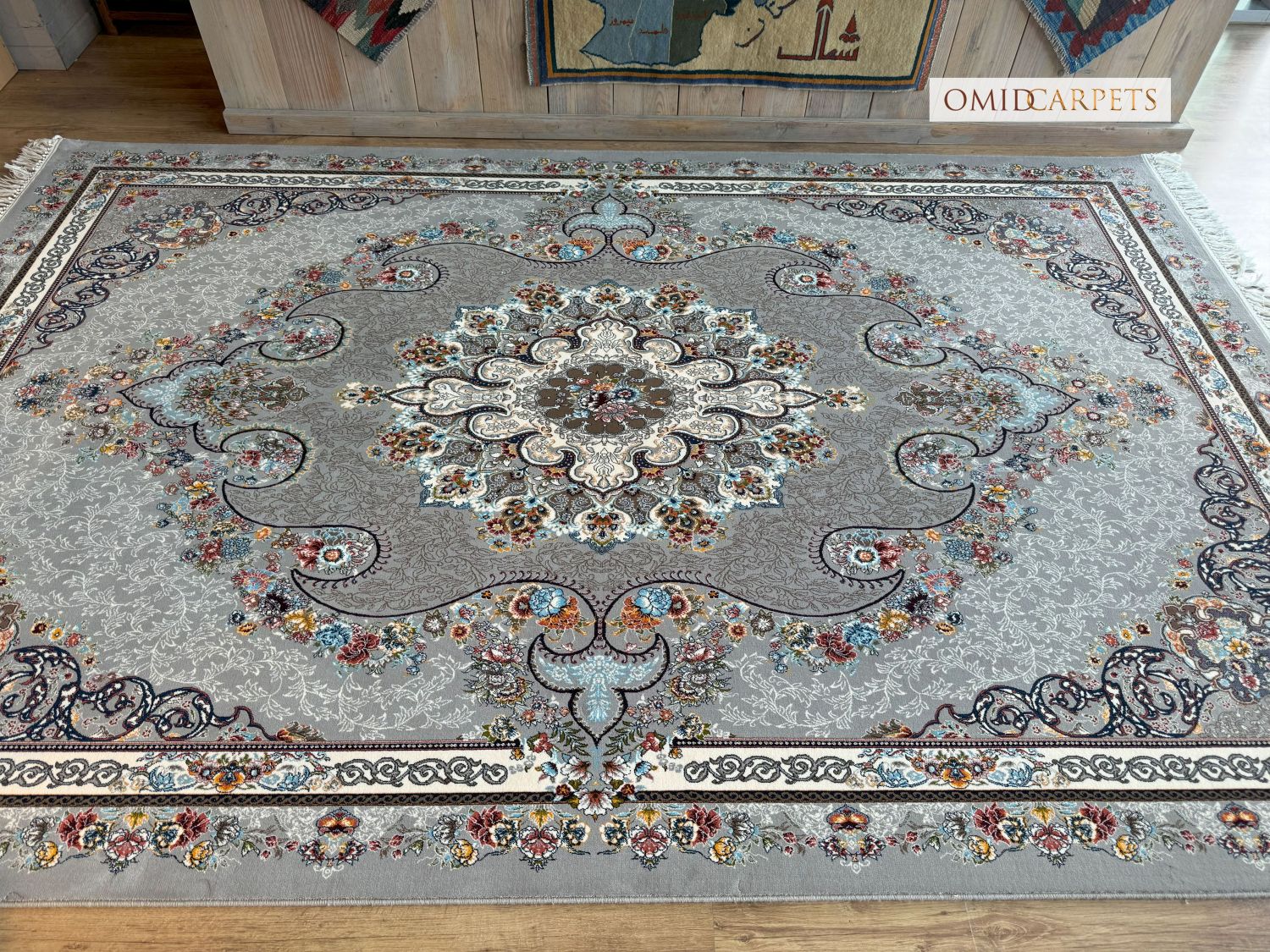 قالین 700 شانه * Grijs Tapijt Laagpolig Klassiek Vloerkleed - Omid Premium Classic - 1,5 Miljoen punten/m²