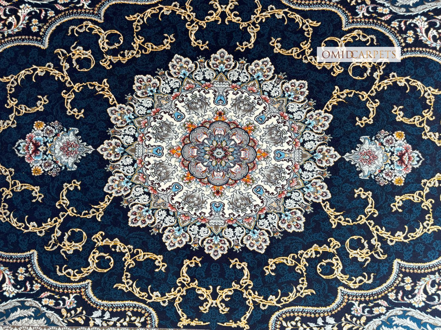 قالین 700 شانه * Blauw Tapijt Laagpolig Klassiek Vloerkleed - Omid Premium Classic - 1,5 Miljoen punten/m²