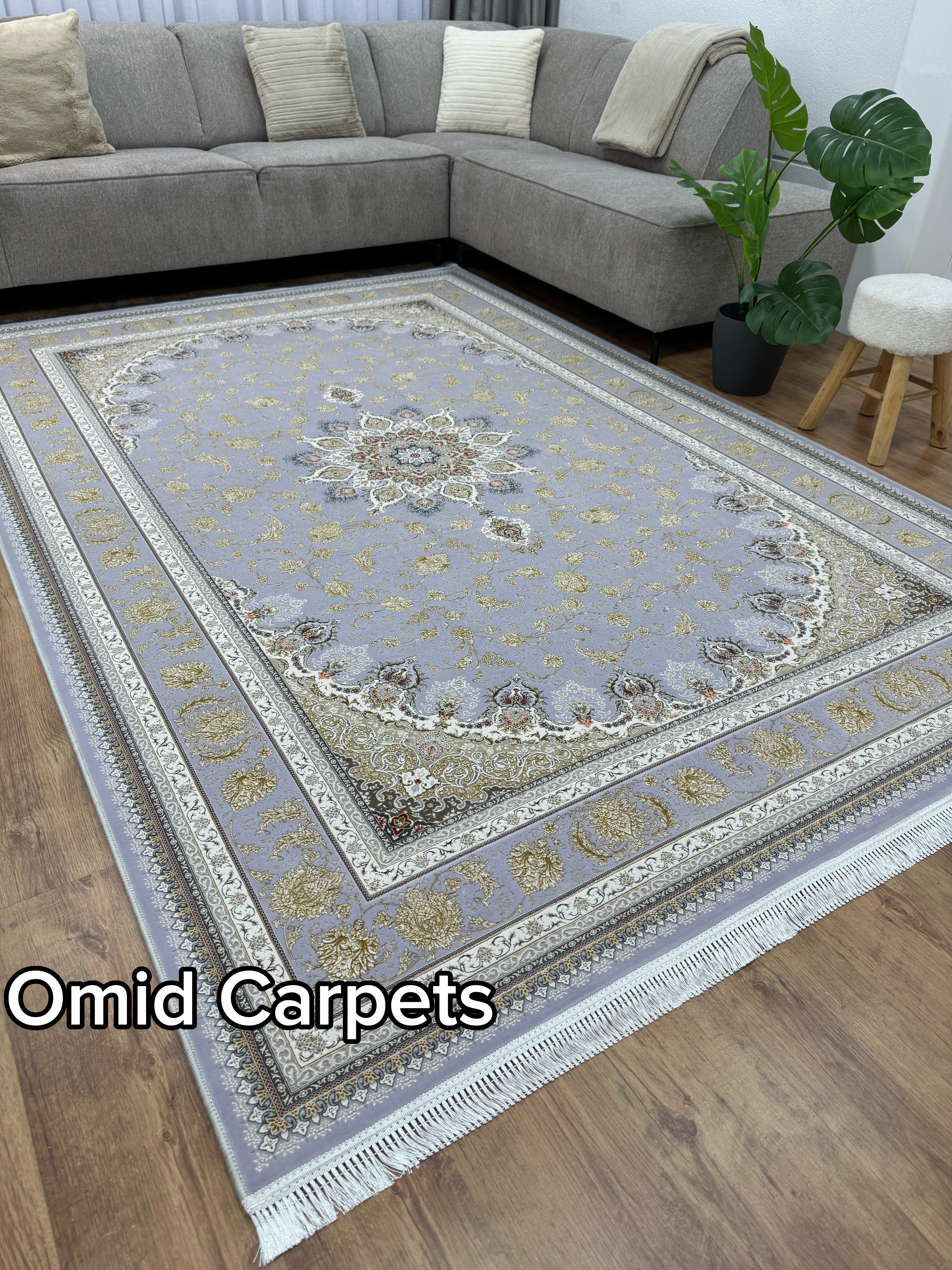 قالین 1500 شانه * Grijs Tapijt Laagpolig Klassiek Vloerkleed - Omid Premium Classic Hand Look - 4,5 Miljoen punten/m²