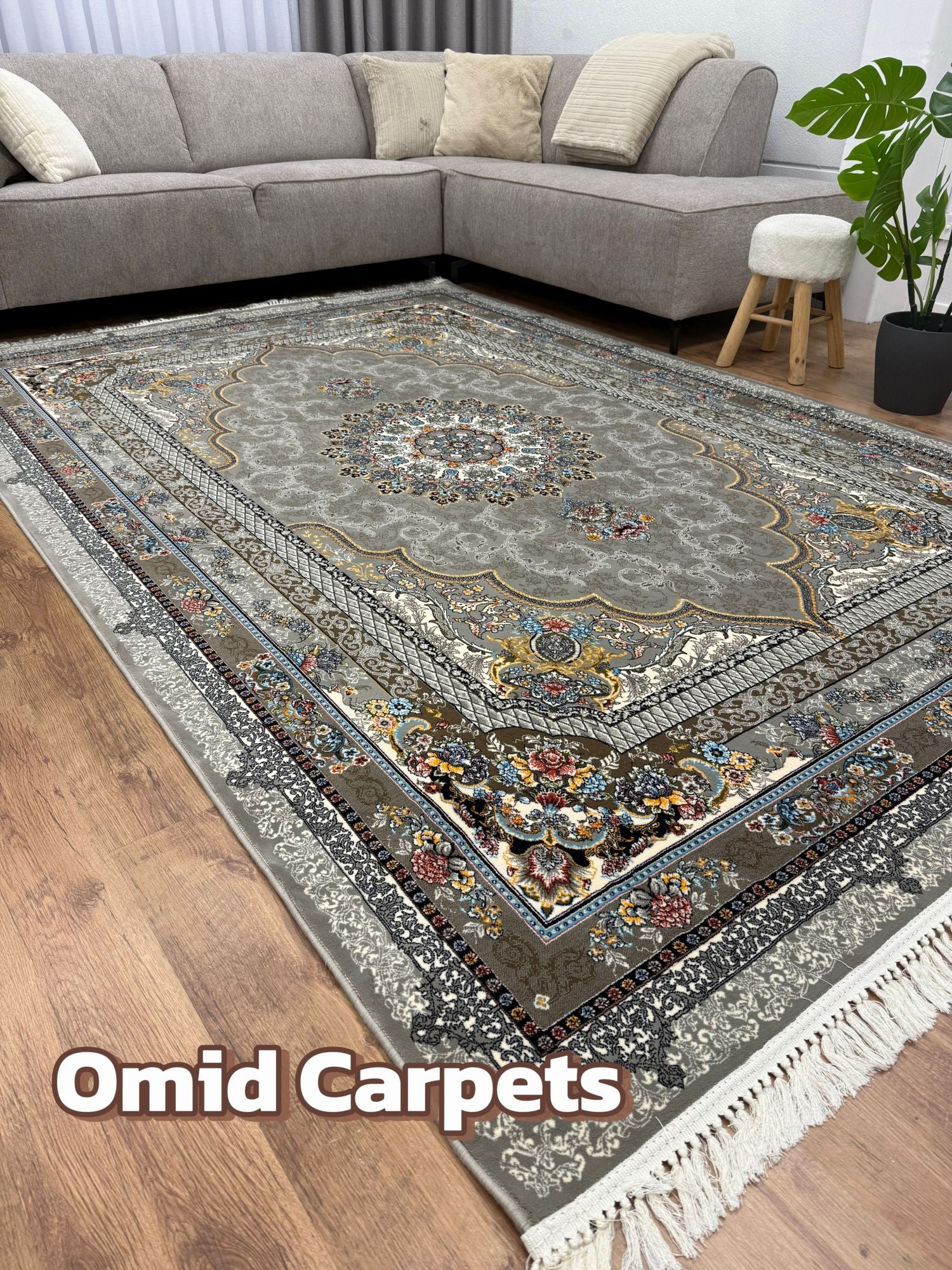 قالین 700 شانه * Grijs Tapijt Laagpolig Klassiek Vloerkleed - Omid Premium Classic - 1,5 Miljoen punten/m²