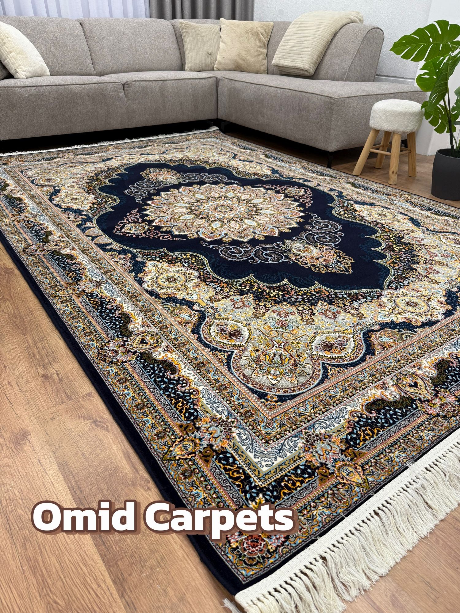 قالین 700 شانه * DonkerBlauw Tapijt Laagpolig Klassiek Vloerkleed - Omid Premium Classic - 1,5 Miljoen punten/m²