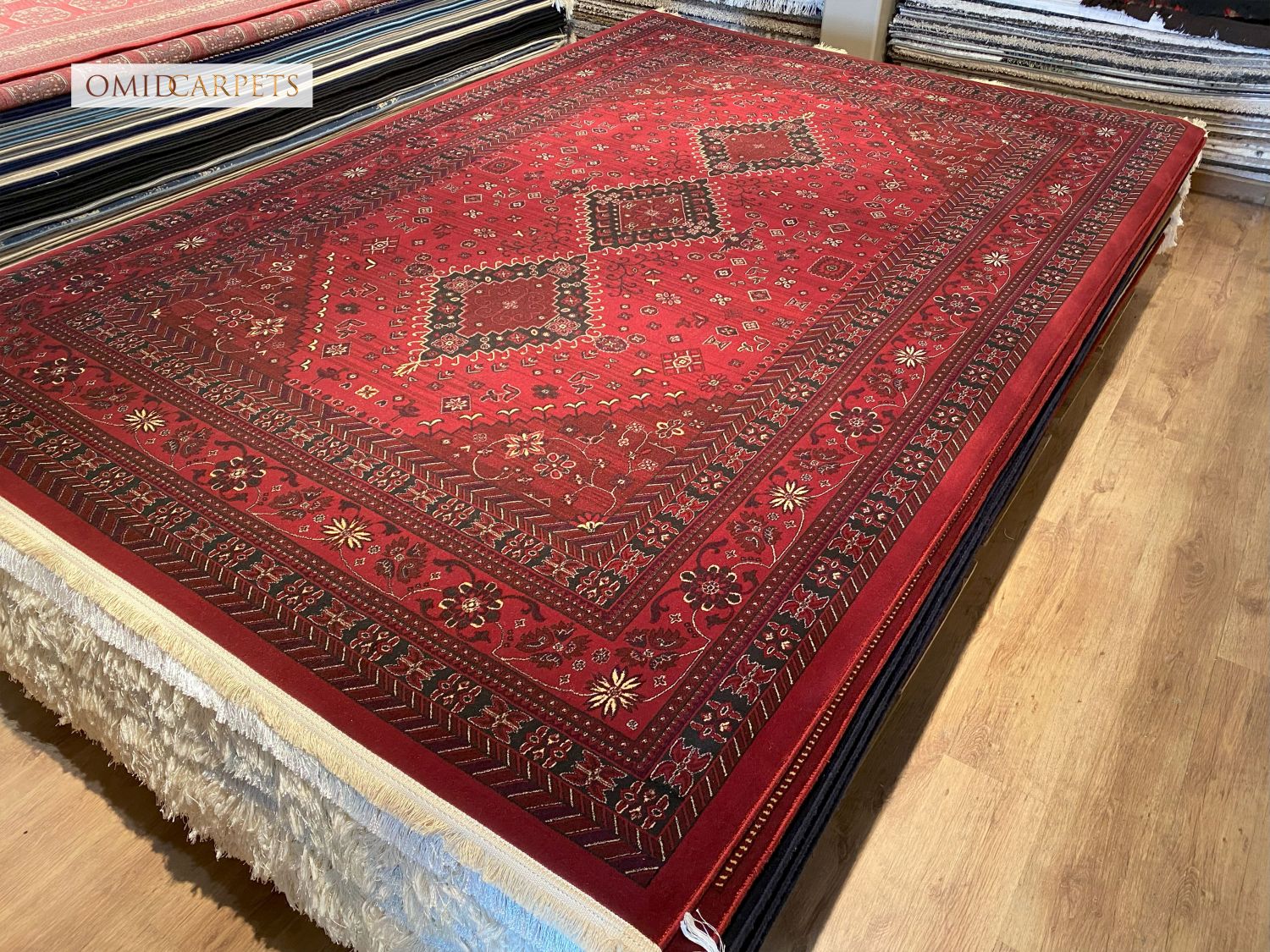 قالین 700 شانه * Rood Tapijt Laagpolig Klassiek Vloerkleed - Omid Premium Classic - 1,5 Miljoen punten/m²