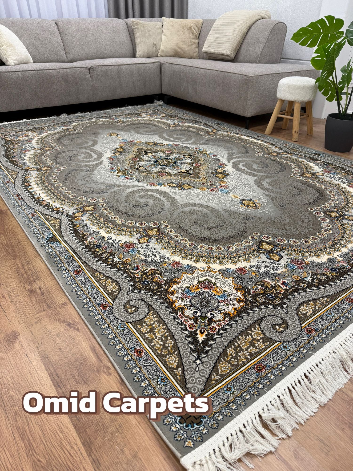 قالین 700 شانه * Grijs Tapijt Laagpolig Klassiek Vloerkleed - Omid Premium Classic - 1,5 Miljoen punten/m²