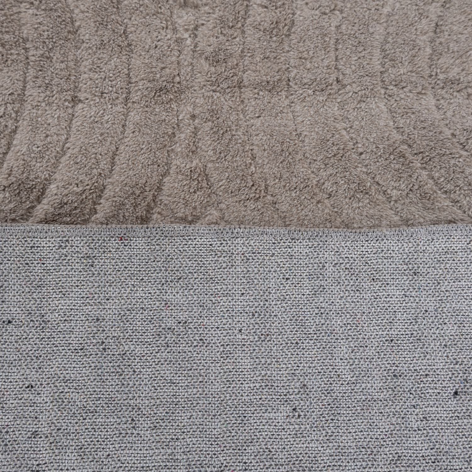 Beige-Grijs Tapijt Laagpolig Vloerkleed Omid Thin Fluffy