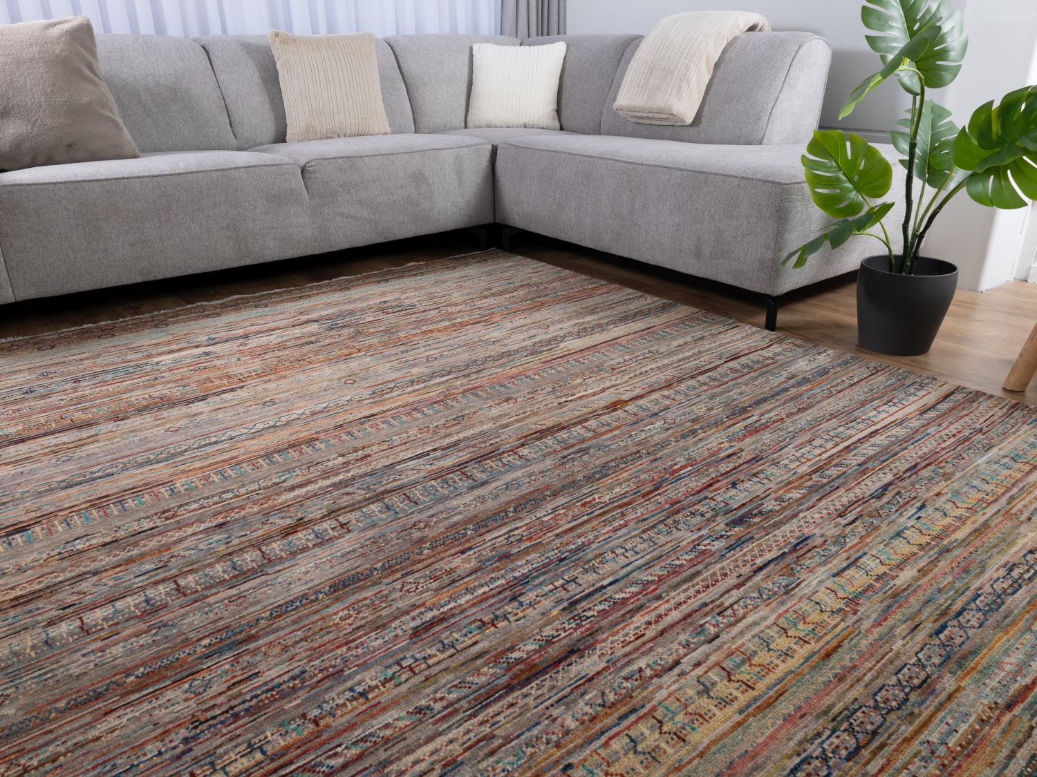 Afghaans Tapijt Laagpolig Handgeknoopt Wollen Vloerkleed - Omid Afghan Wool Luxury 297x194 - Omid Carpets