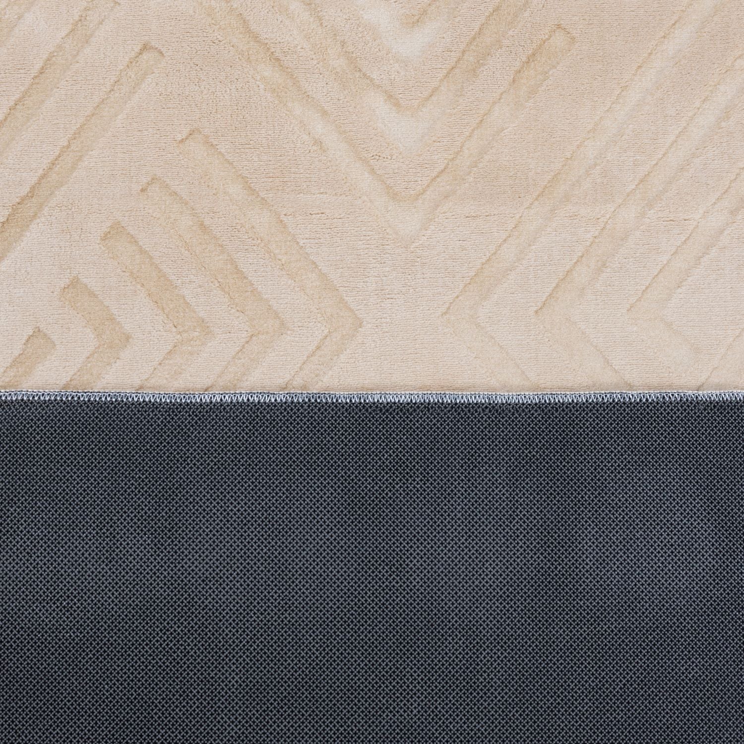 Beige Tapijt Wasbaar Laagpolig Vloerkleed met Anti Slip Omid Japandi Stijl Wasbaar op 30° - Omid Carpets