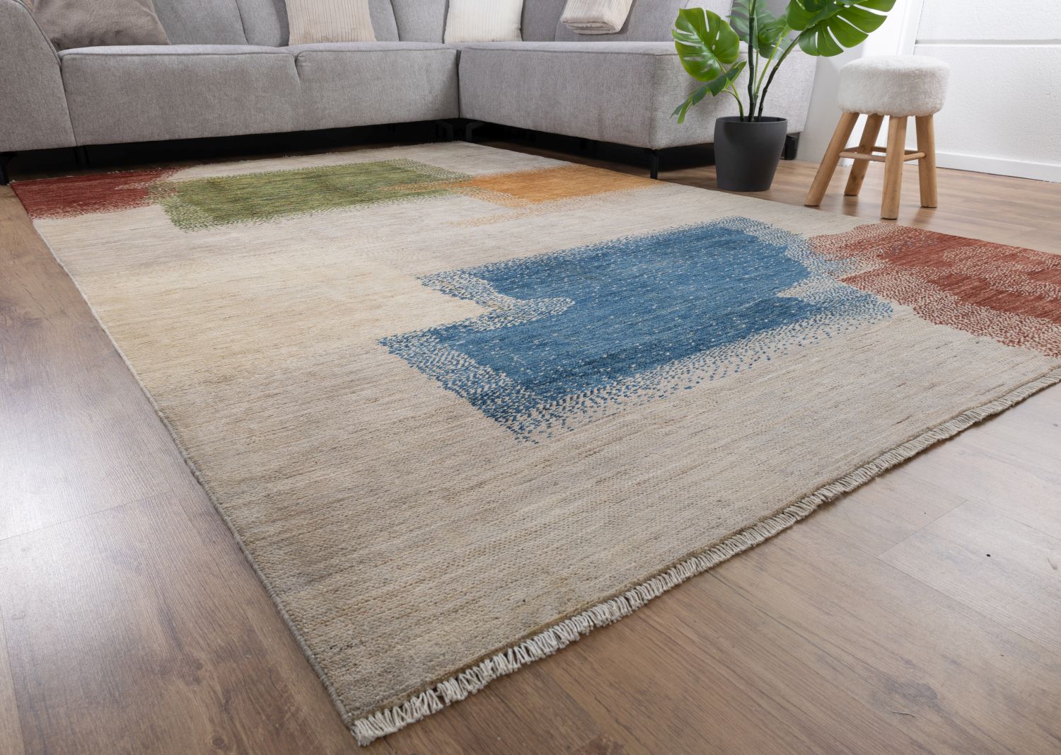 Afghaans Tapijt Laagpolig Handgeknoopt Wollen Vloerkleed - Omid Afghan Wool Luxury 297x194 - Omid Carpets