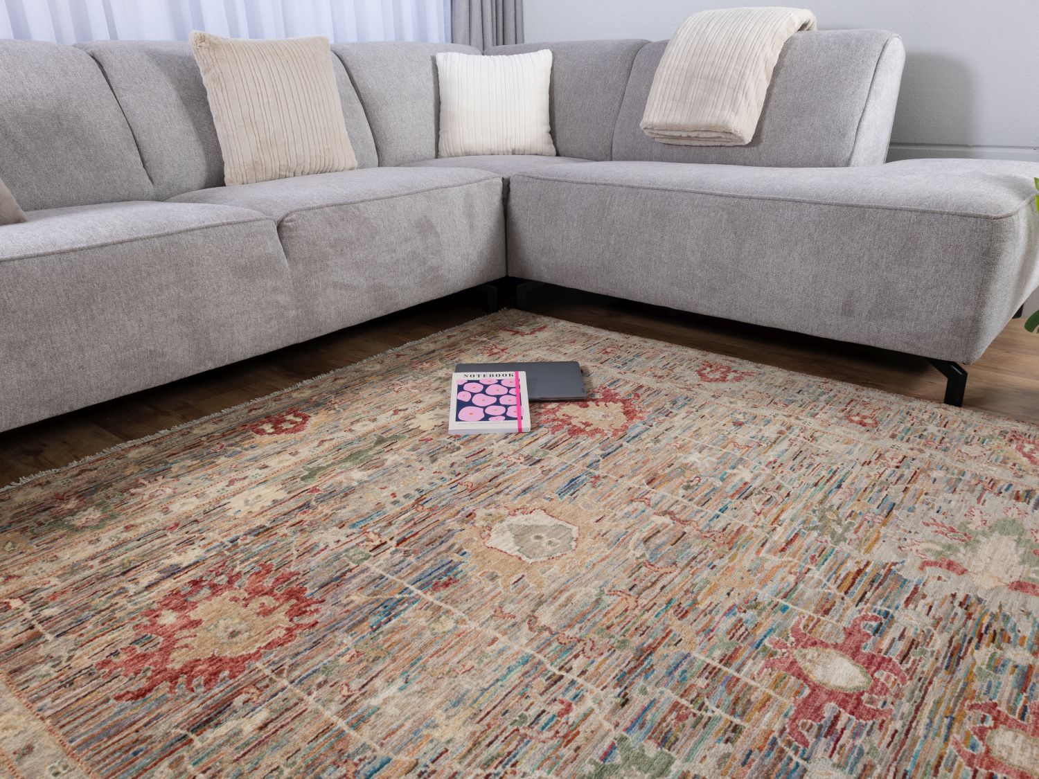 Afghaans Tapijt Laagpolig Handgeknoopt Wollen Vloerkleed - Omid Afghan Wool Luxury 297x194 - Omid Carpets