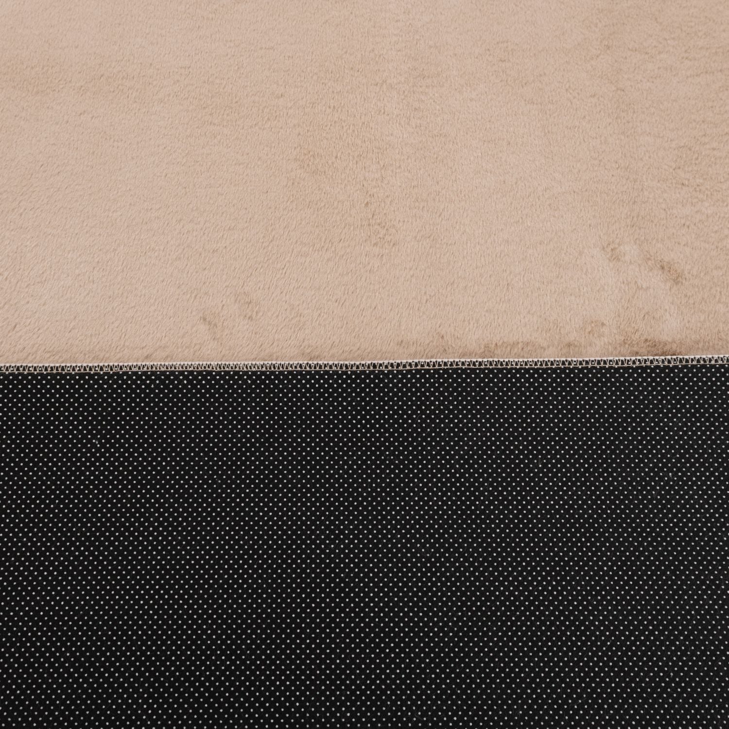 Beige Tapijt Laagpolig Vloerkleed Omid Thin Fluffy