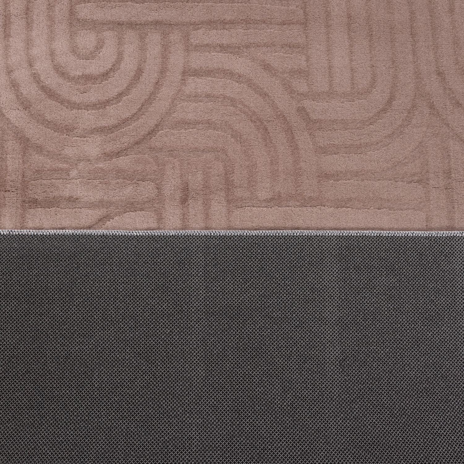 Taupe Tapijt Wasbaar Laagpolig Vloerkleed met Anti Slip Omid Japandi Stijl Wasbaar op 30° - Omid Carpets